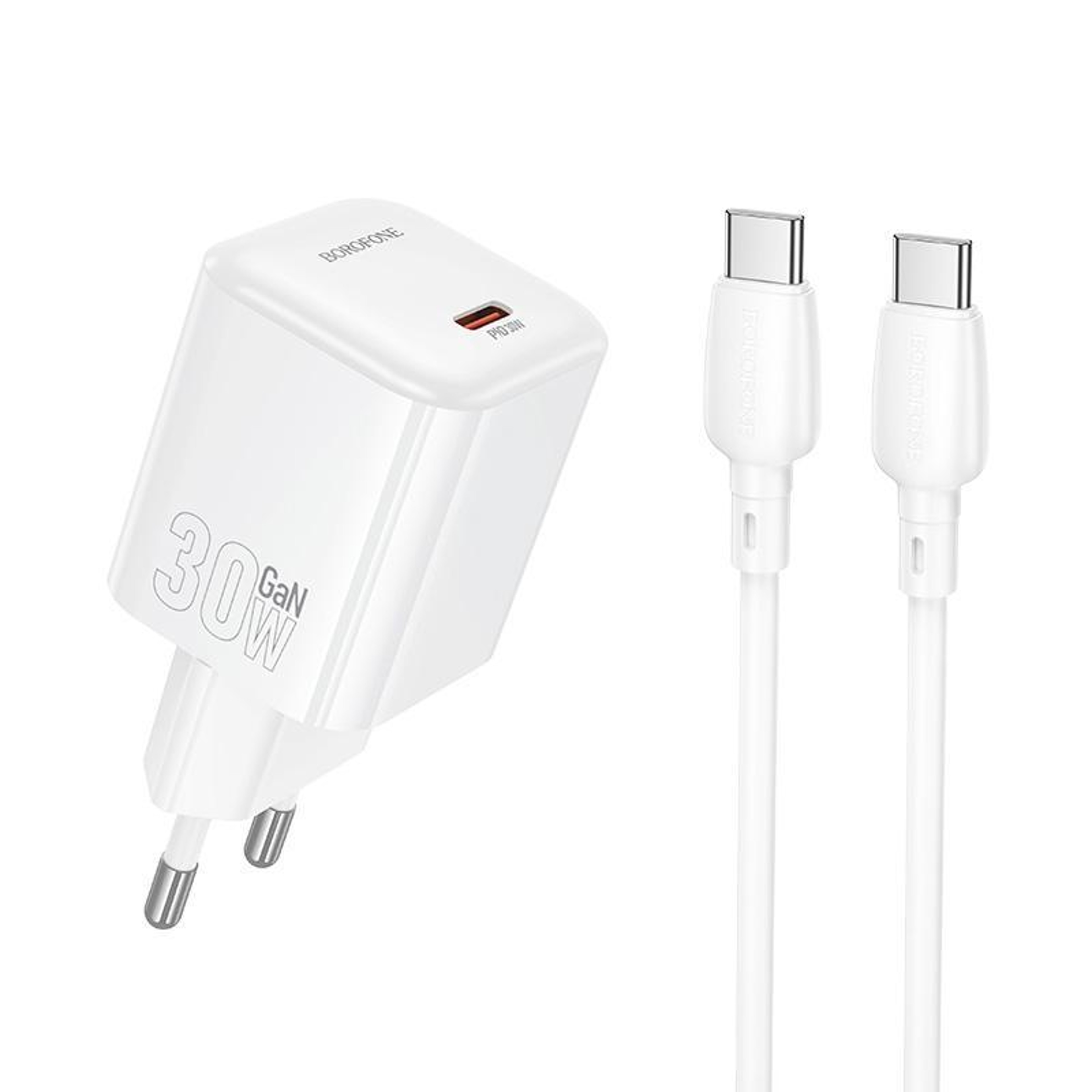 Borofone BN34 30W USB C PD Fast Charger with USB C Cable Compact Wall Charger – view 1