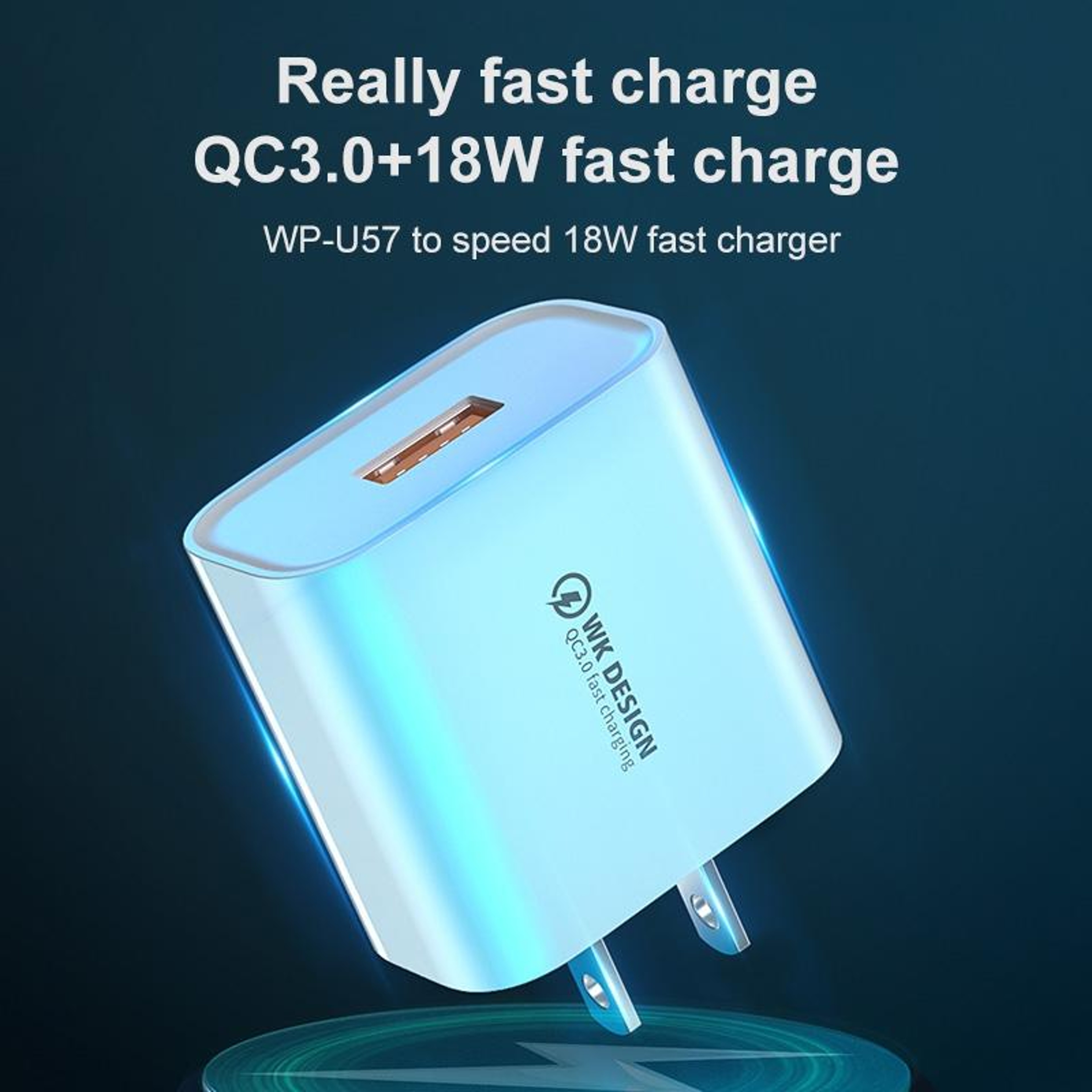 WK WPU57 QC 30 Fast Charger 24W USB Wall Charger With Micro USB Cable US Plug 6
