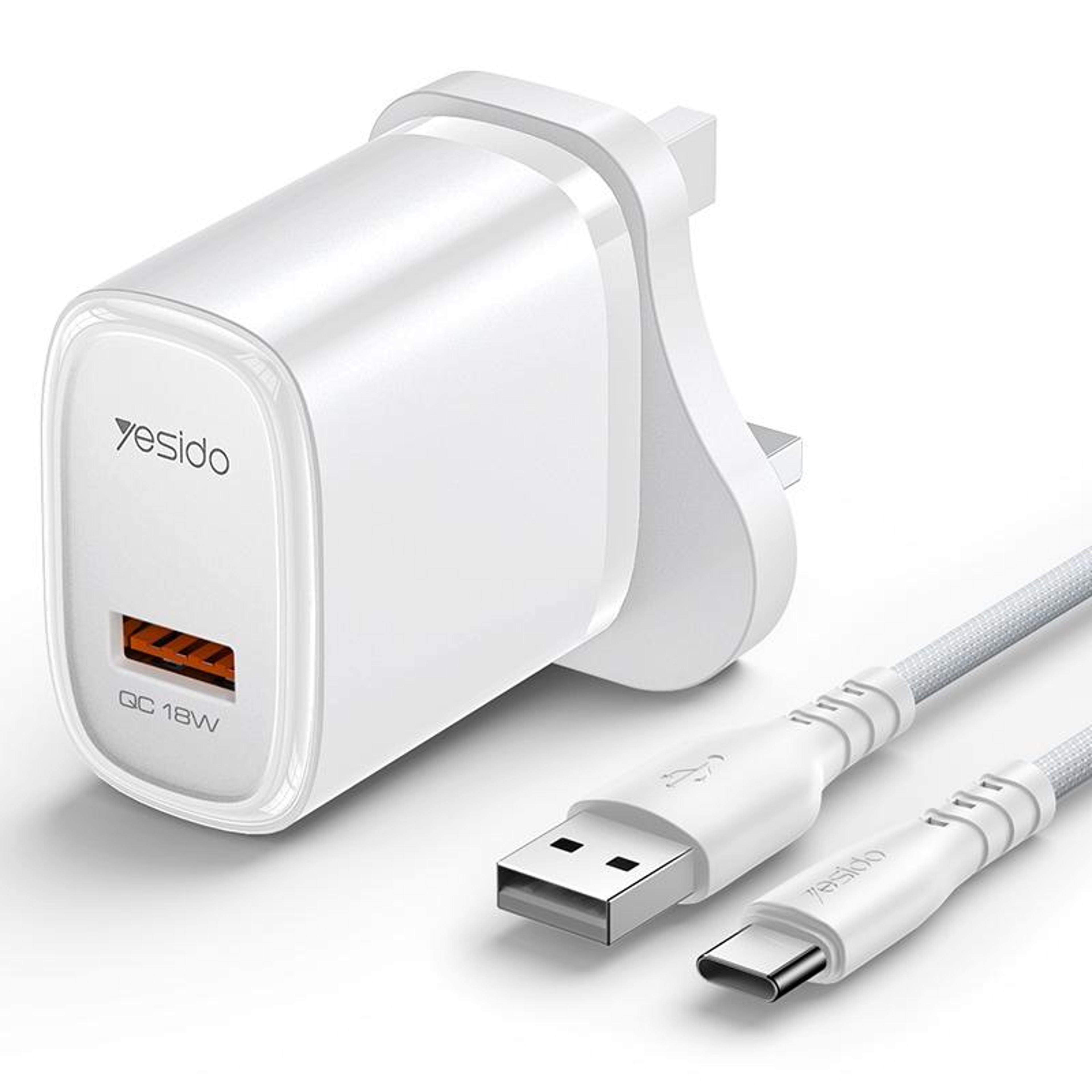 Yesido YC85C 18W Fast Charger With USB C Charger Cable  Fast Charging Adapter 0