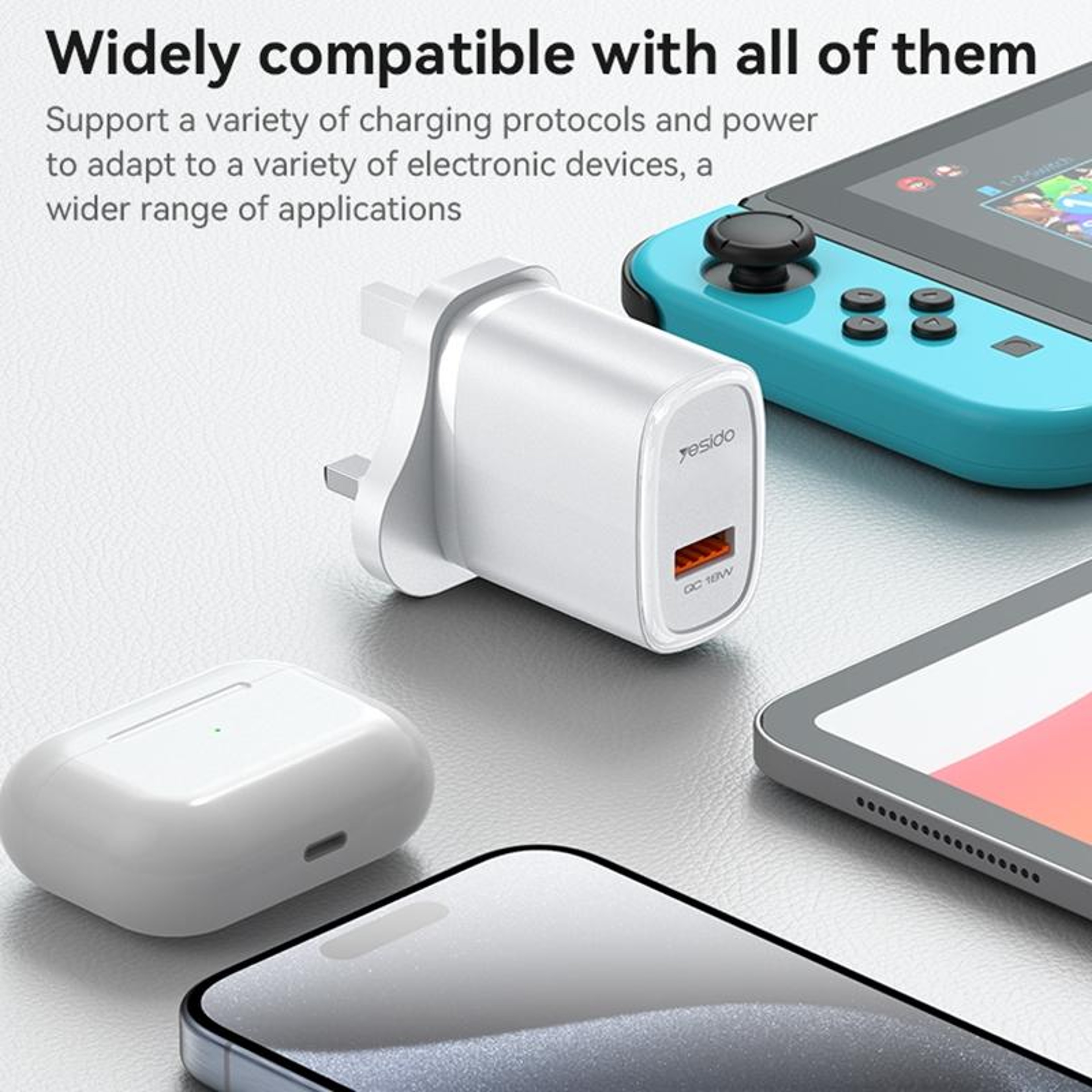 Yesido YC85C 18W Fast Charger With USB C Charger Cable  Fast Charging Adapter 10