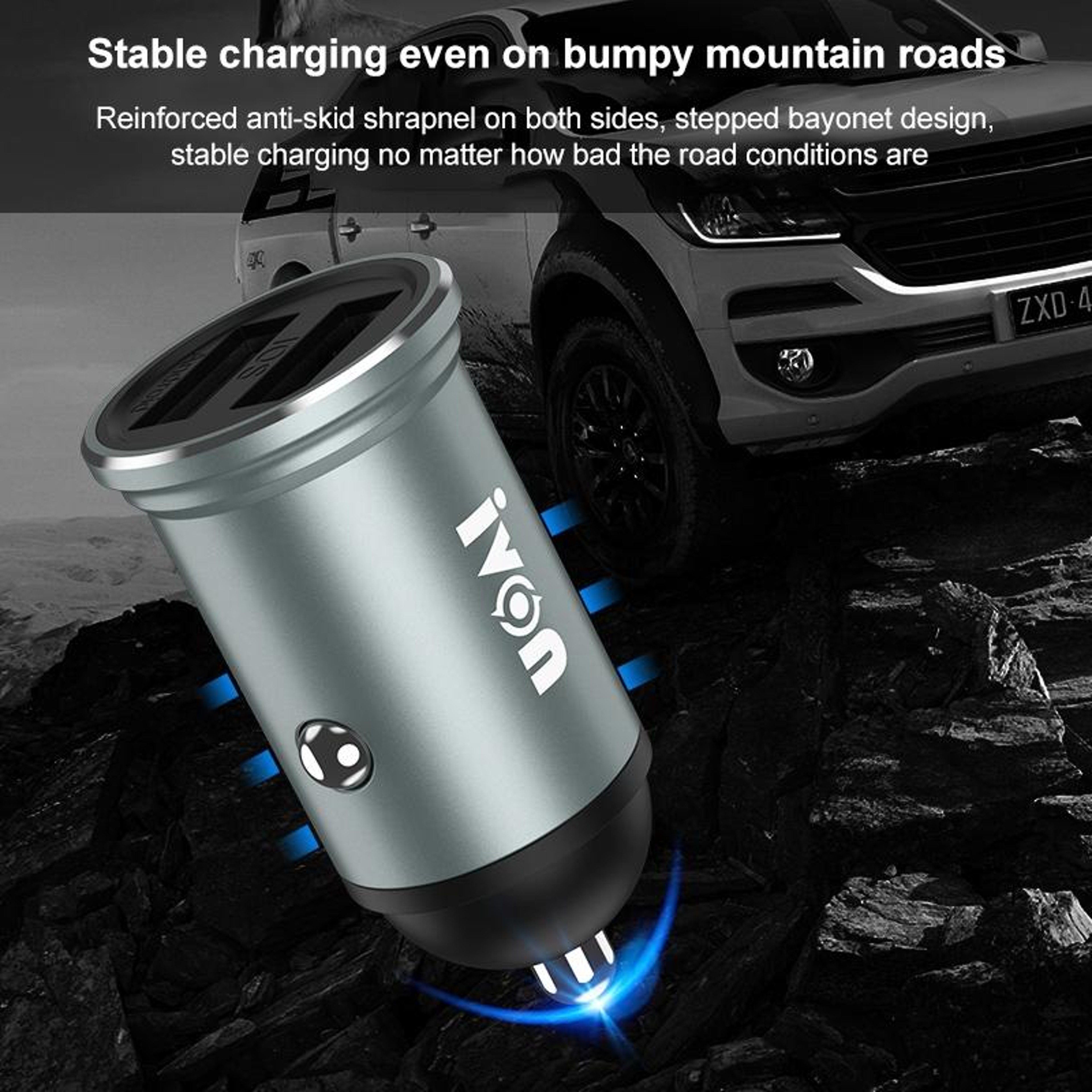 IVON CC37 Dual USB Car Charger 15W 31A With 1m Micro USB Fast Charging Cable 5