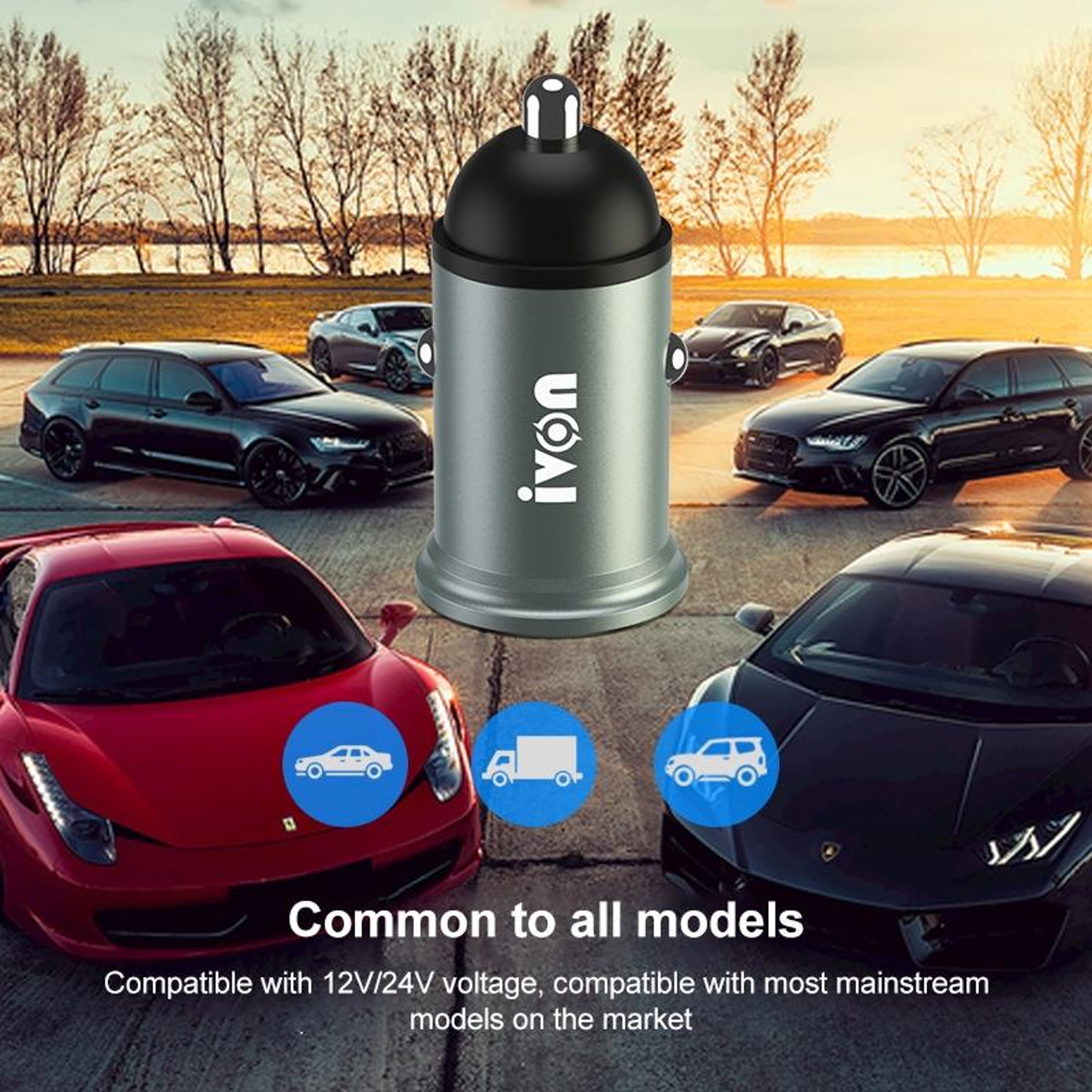 IVON CC37 Dual USB Car Charger 15W 31A With 1m Micro USB Fast Charging Cable 6