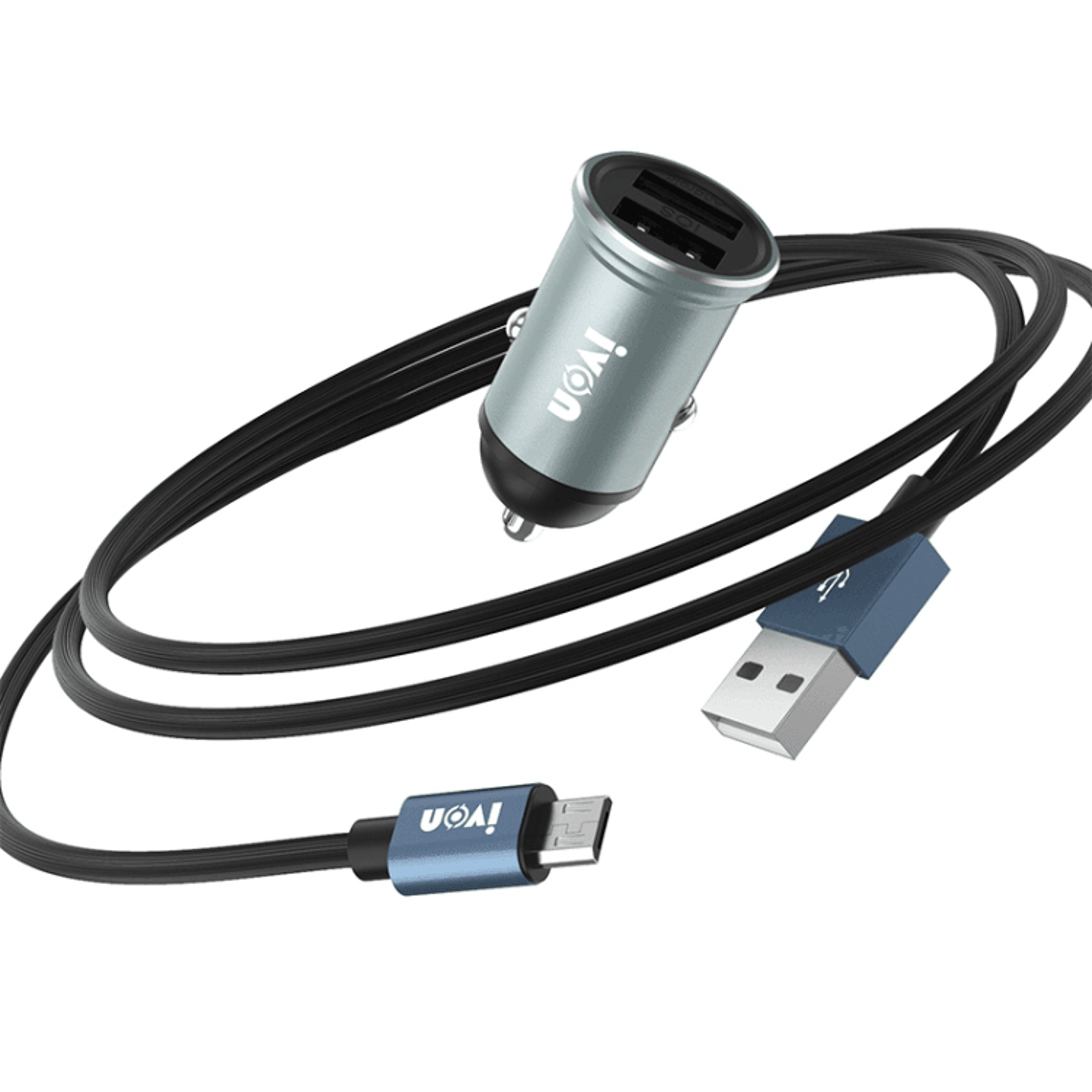 IVON CC37 Dual USB Car Charger 15W 31A With 1m Micro USB Fast Charging Cable 7