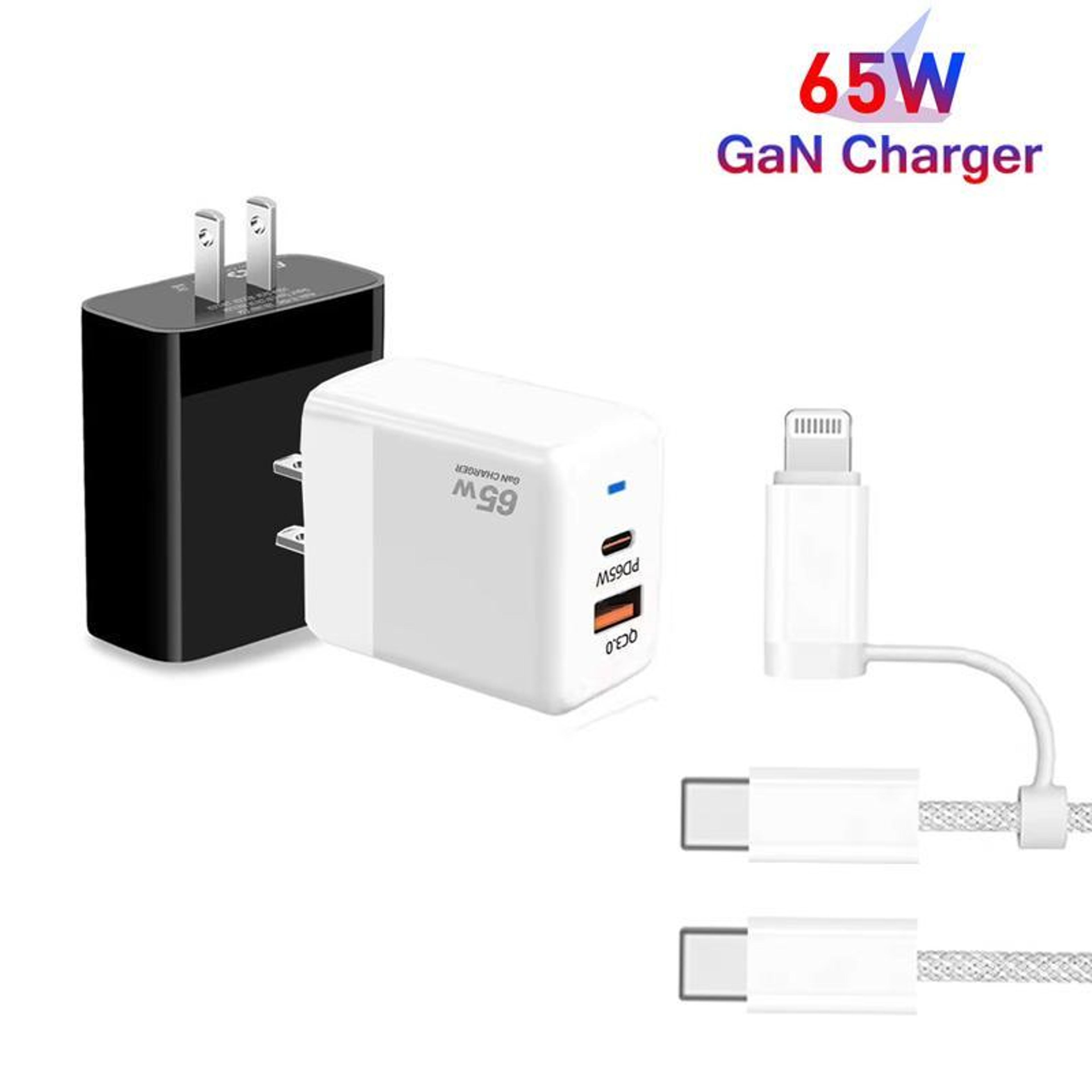 PD41 45W GaN Charger USB C Fast Charger With USB C To Lightning Cable For IPhone IPad US Plug 2