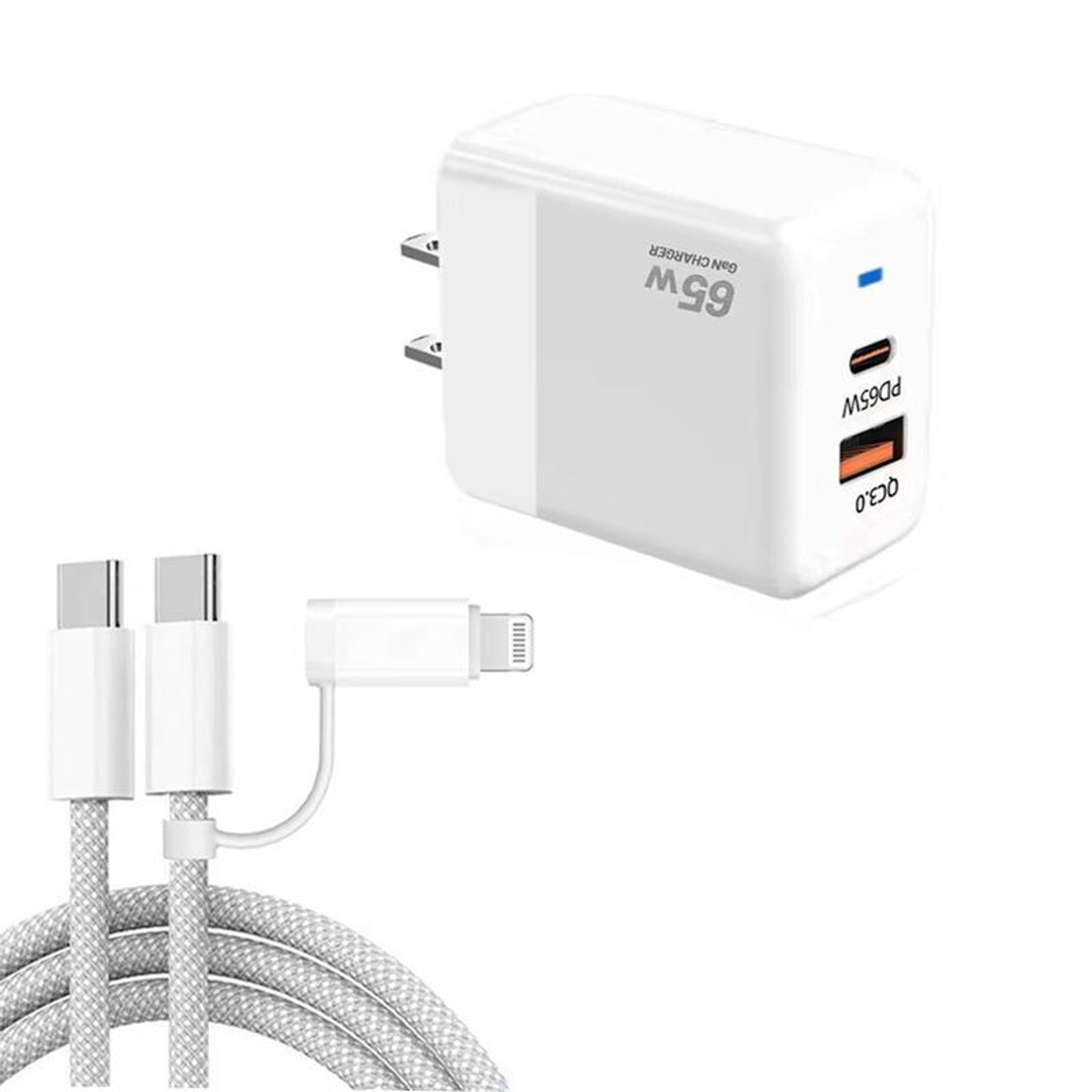 PD41 45W GaN Charger USB C Fast Charger With USB C To Lightning Cable For IPhone IPad US Plug 6