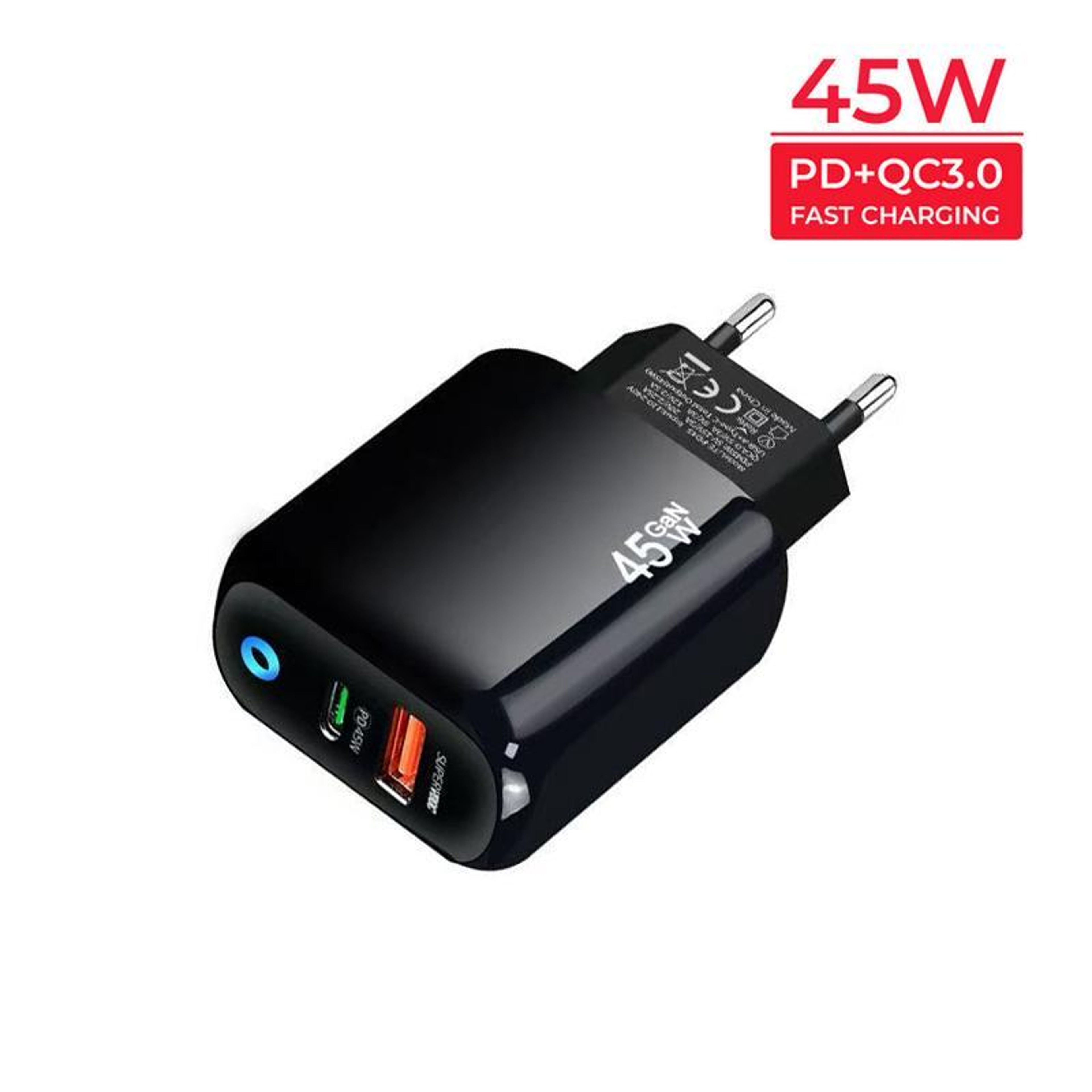 45W GaN Fast Charger USB C PD Wall Charger with USB A Port and 60W USB C Cable – view 2