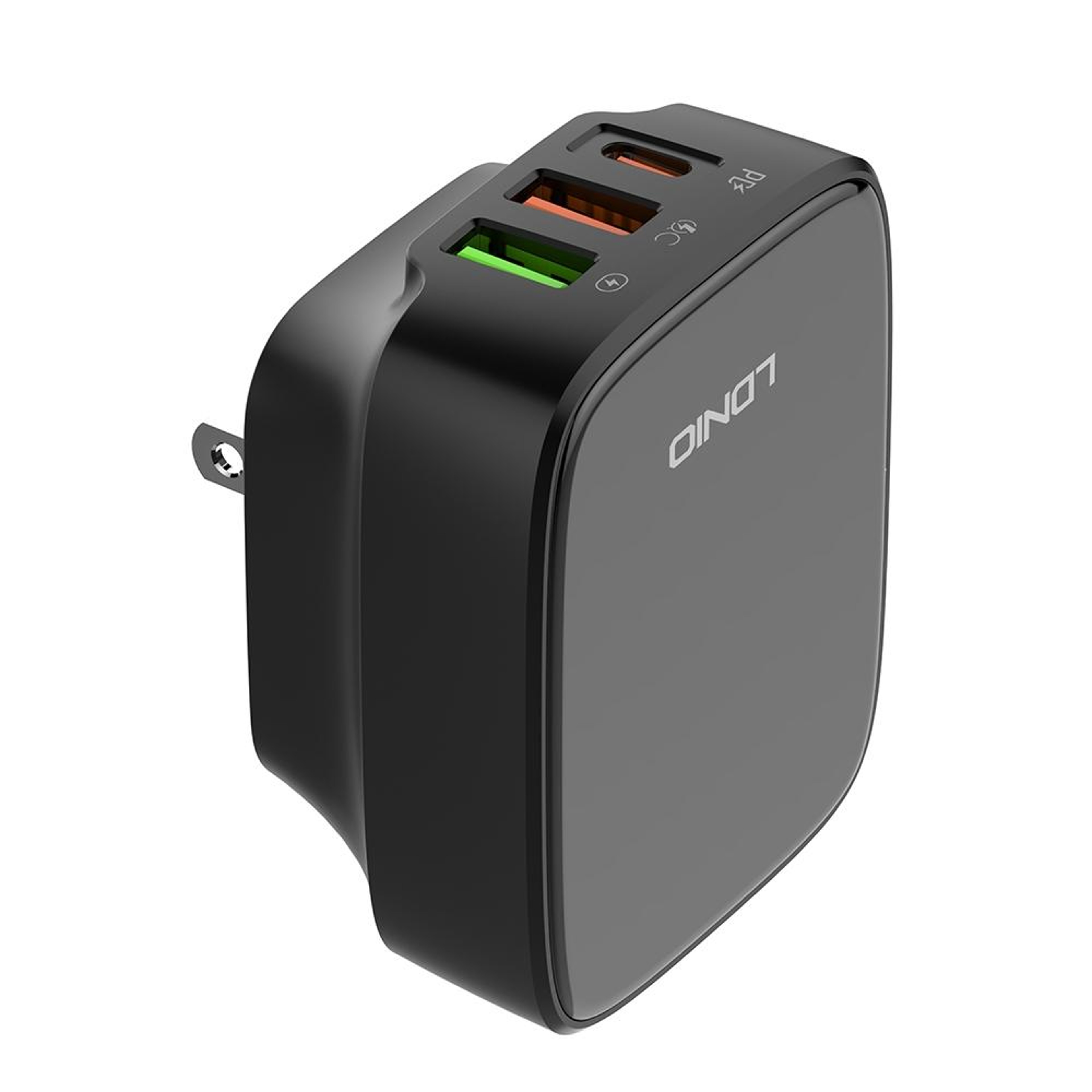 LDNIO 32W USB C PD Charger Fast Wall Charger With Dual USB Ports And 1m Lightning Cable US Plug 3
