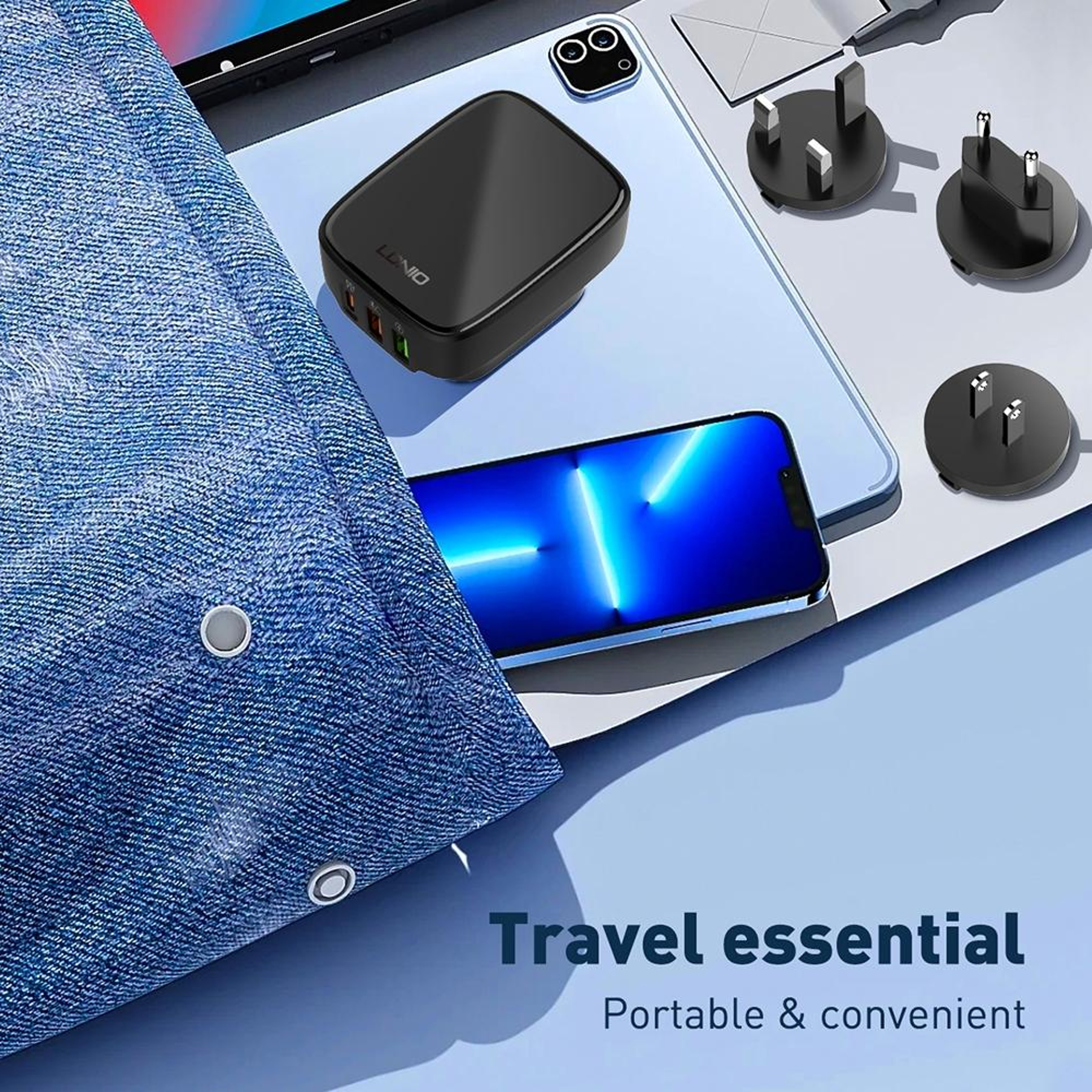 LDNIO 32W USB C PD Charger Fast Wall Charger With Dual USB Ports And 1m Lightning Cable US Plug 7
