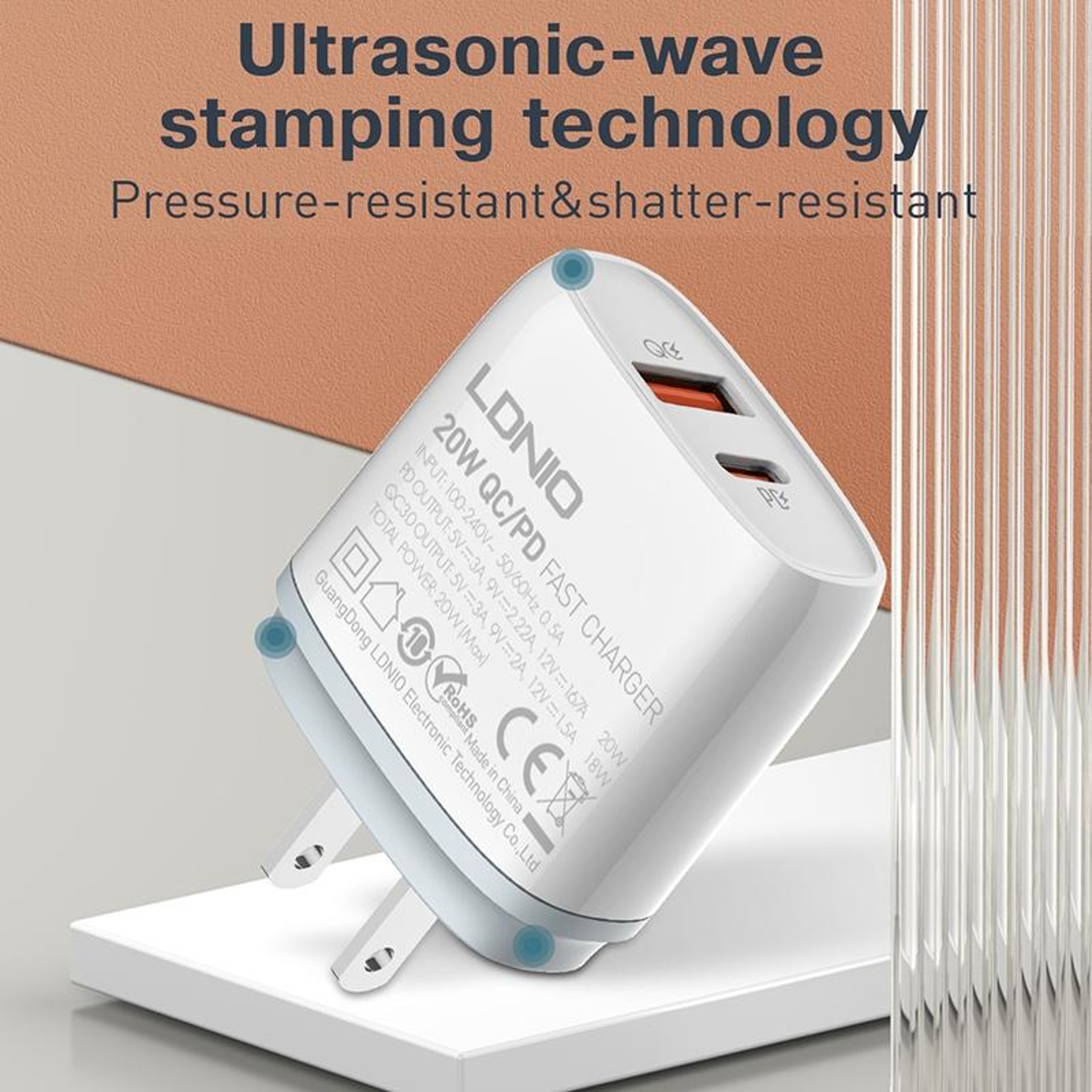 LDNIO Q229 20W USB C Fast Charger Dual Port PD QC30 Wall Charger With Micro USB Cable 13