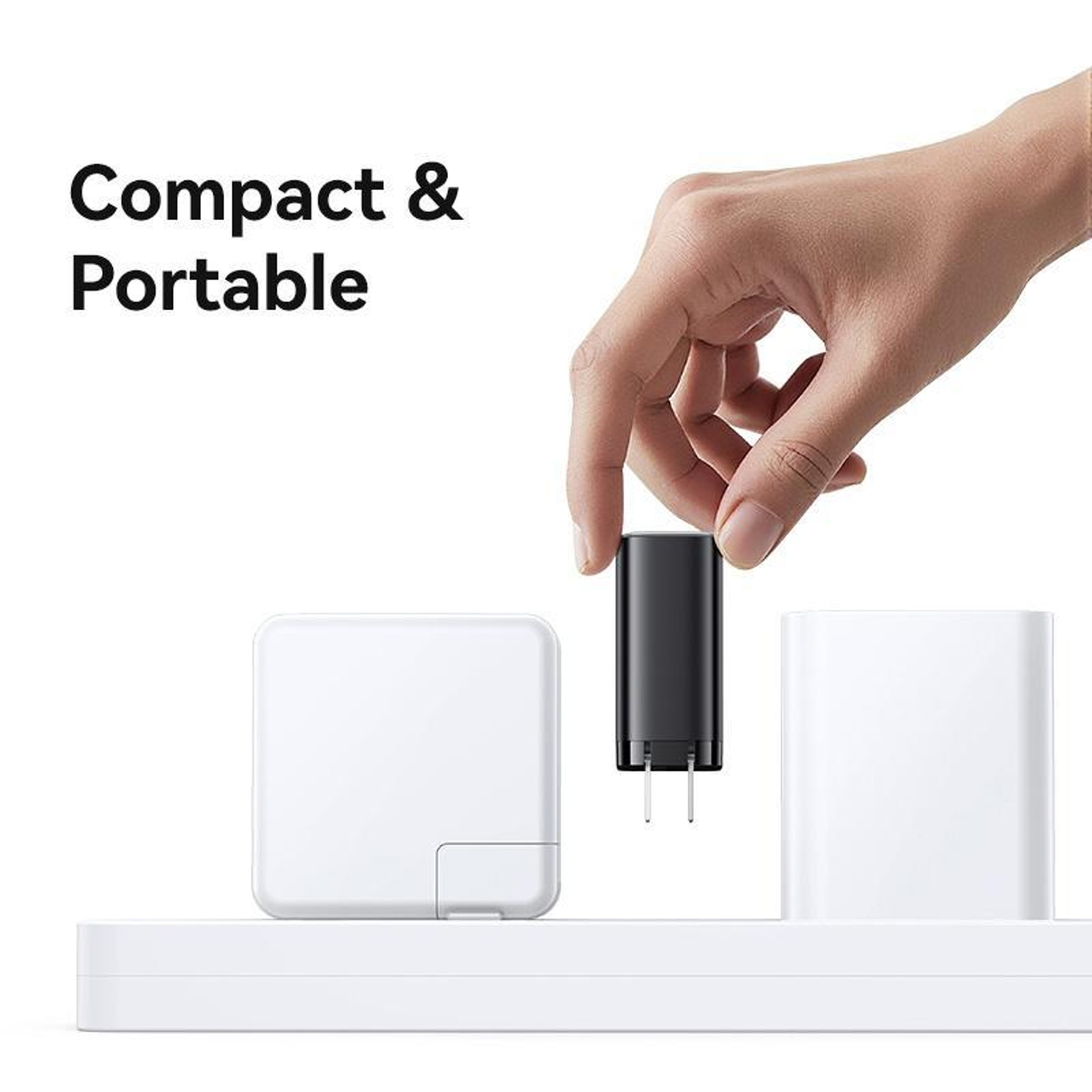 USAMS CC300 65W GaN Charger With Retractable USBC Cable 3 Port USBC Fast Charger US Plug 6