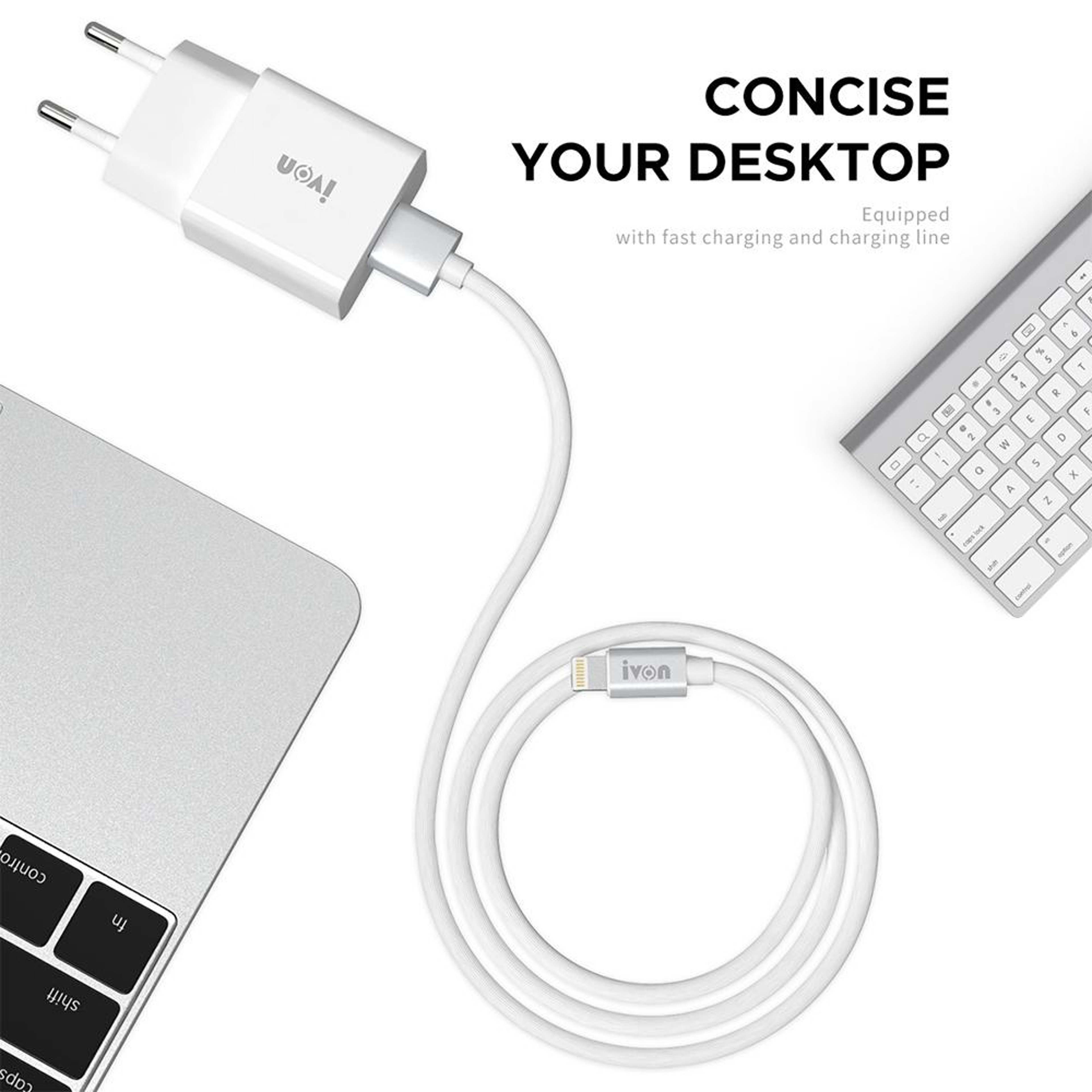 IVON AD35 18W USB Charger QC 30 Fast Travel Wall Charger With 1M USBC Charging Cable US Plug 4