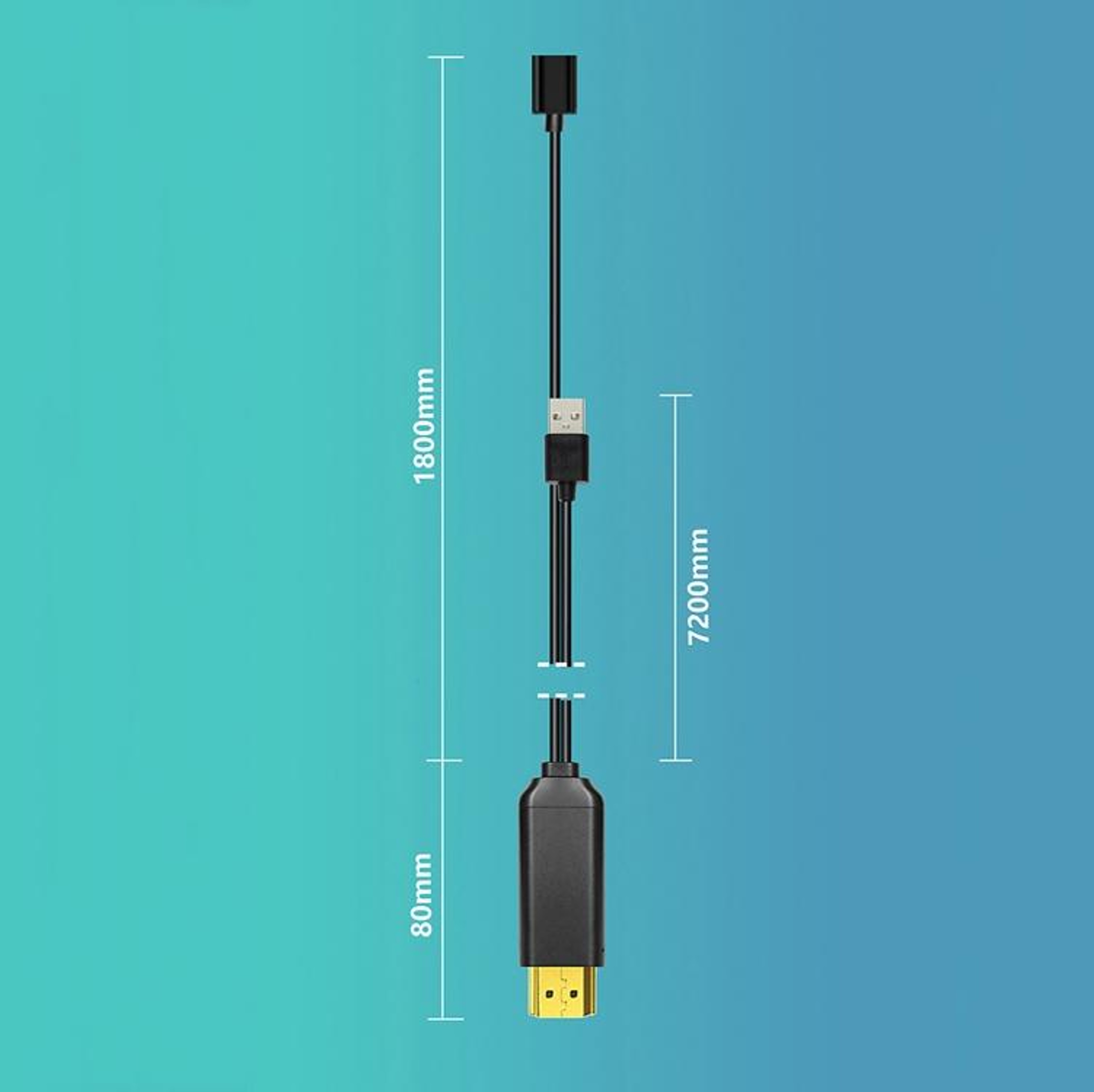 USB C To HDMI Adapter 1080P Plug And Play TV Screen Connector With USB Power 18M 2