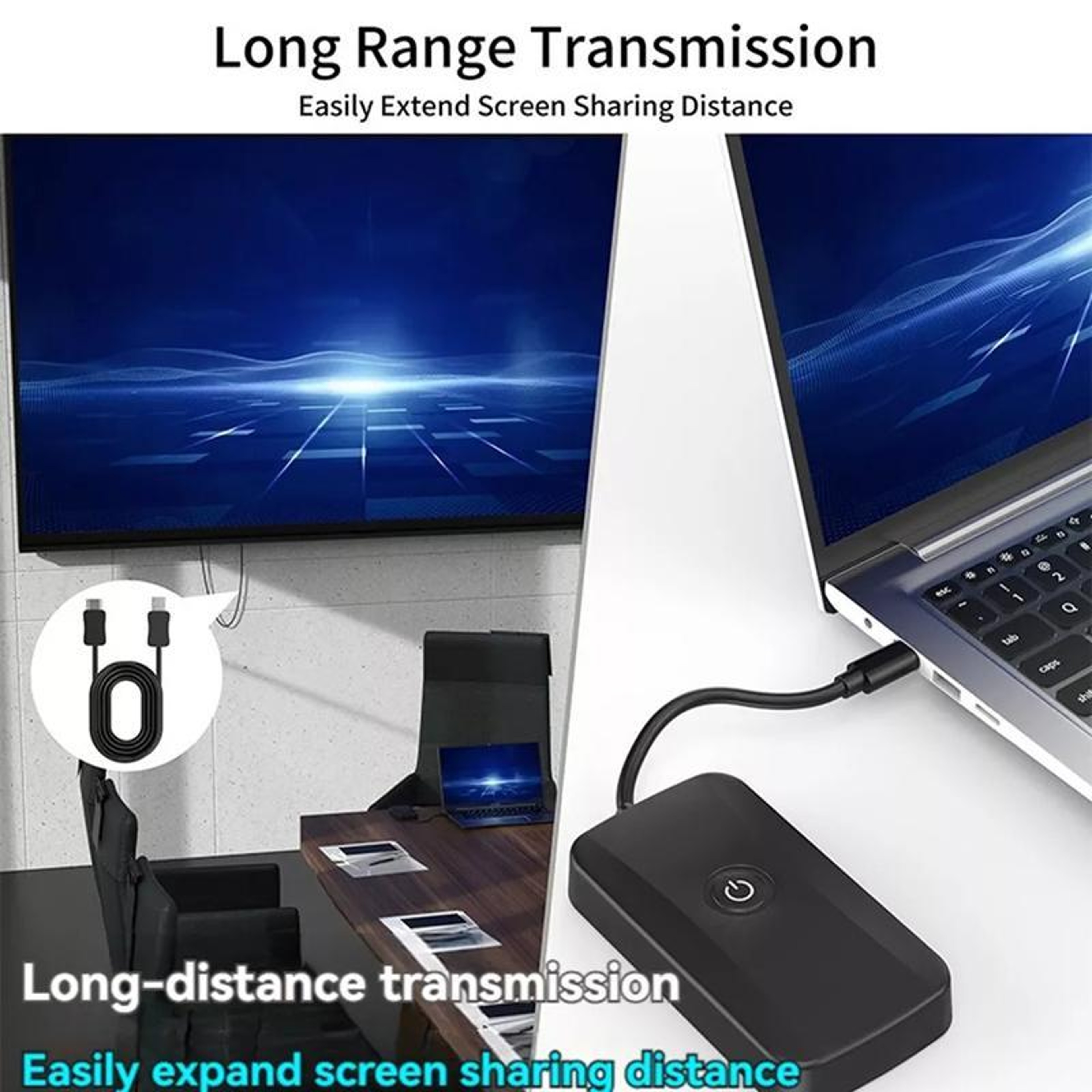 5 In 1 Wireless HDMI Transmitter And Receiver USB C Docking Station With PD 100W Fast Charging 3