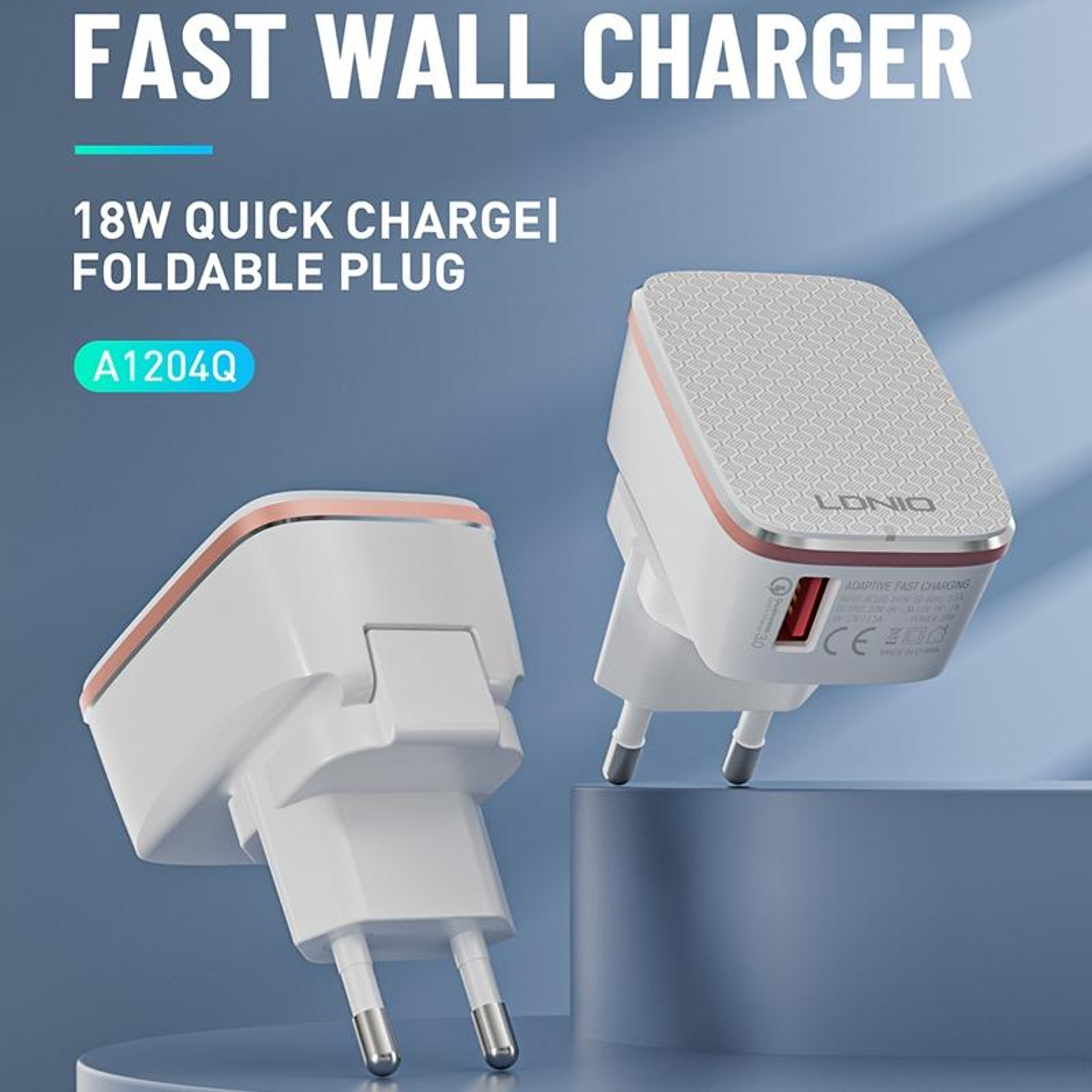 LDNIO 18W USB Fast Charger QC30 Wall Adapter With USB C Charger Cable US Plug 2