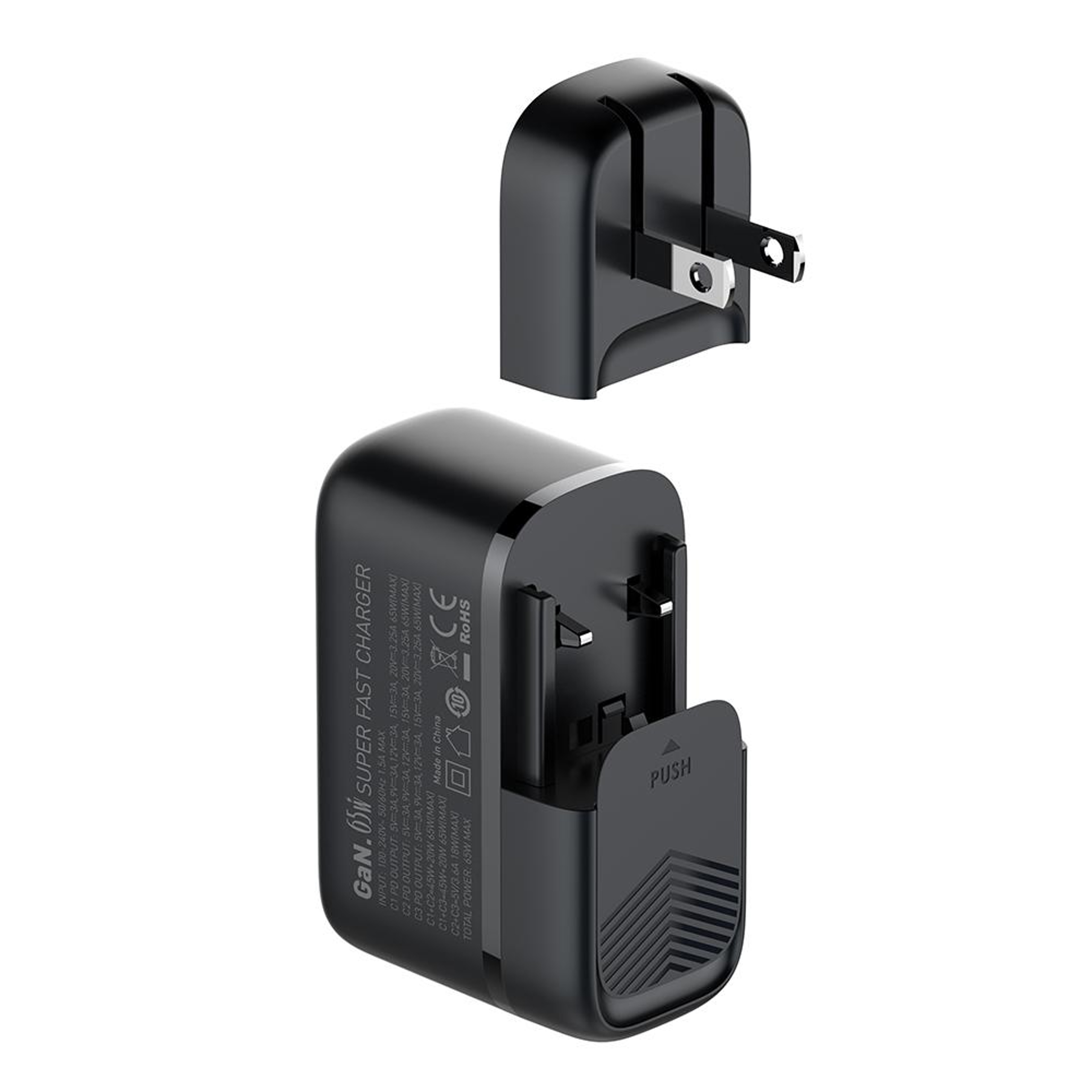 LDNIO Q367 65W GaN Charger Triple USB C Charger With 1m USB C Cable US Plug 1