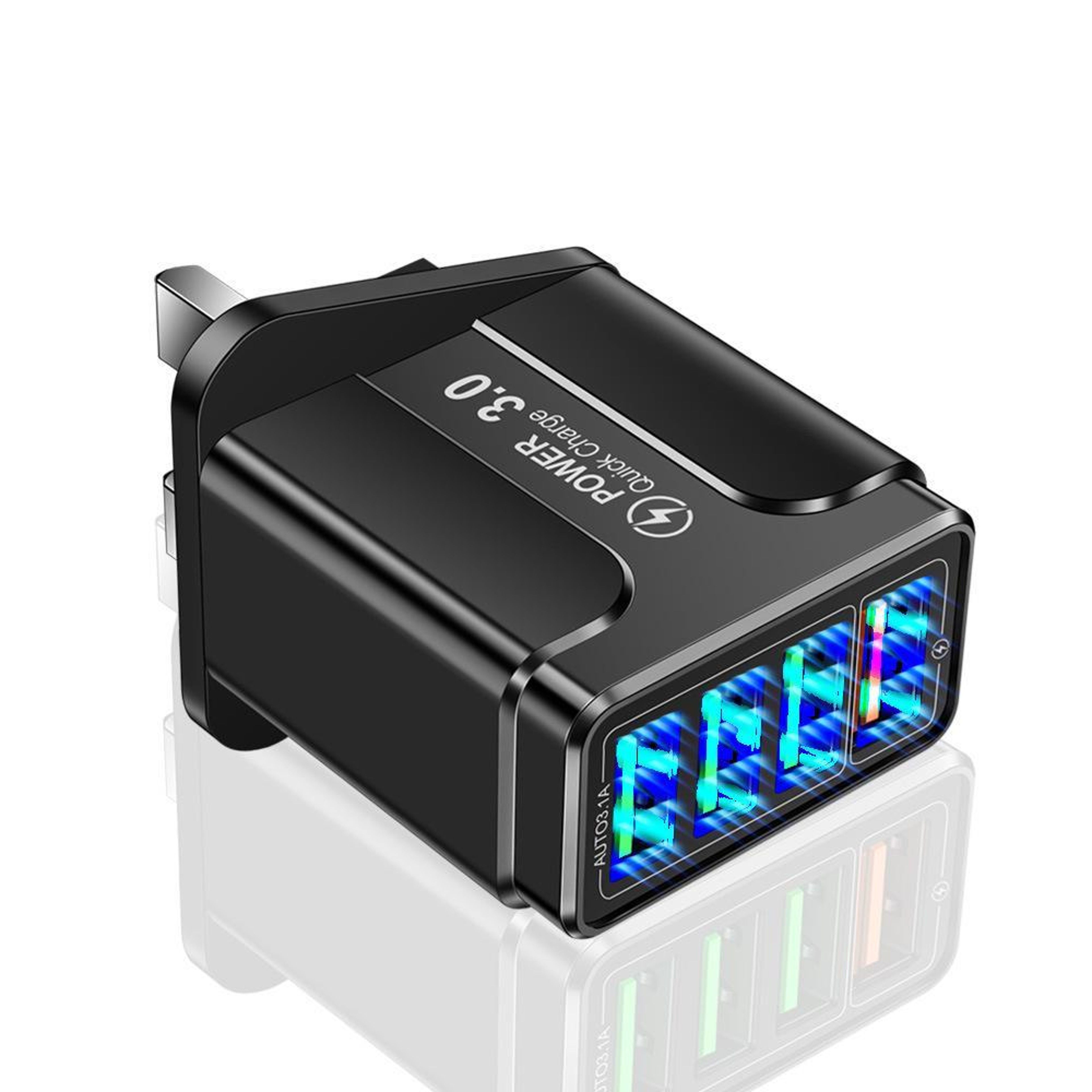 51A QC30 USB Fast Charger 4 Port USB Wall Charger With US Plug For Phones And Tablets 3