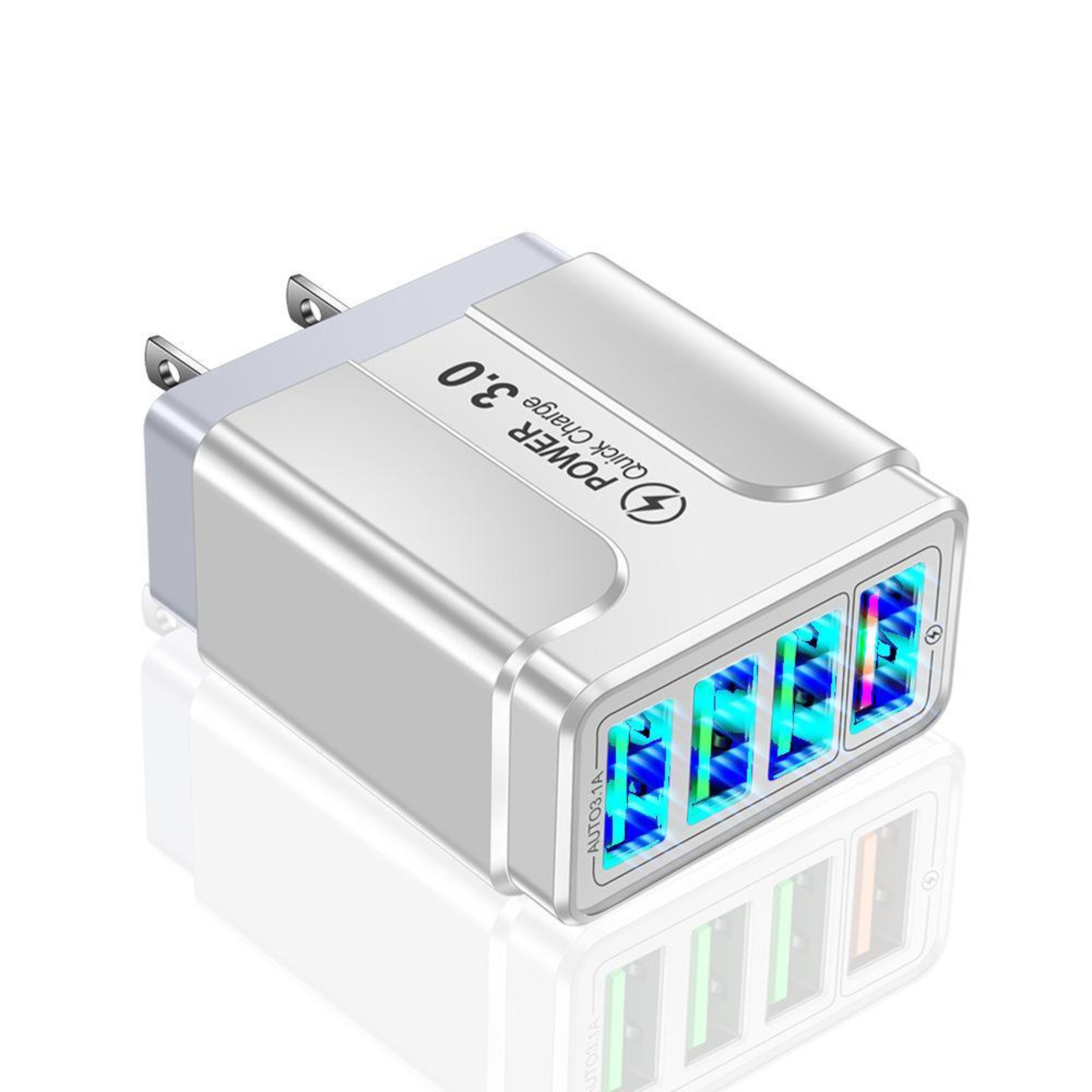 51A QC30 USB Fast Charger 4 Port USB Wall Charger With US Plug For Phones And Tablets 6