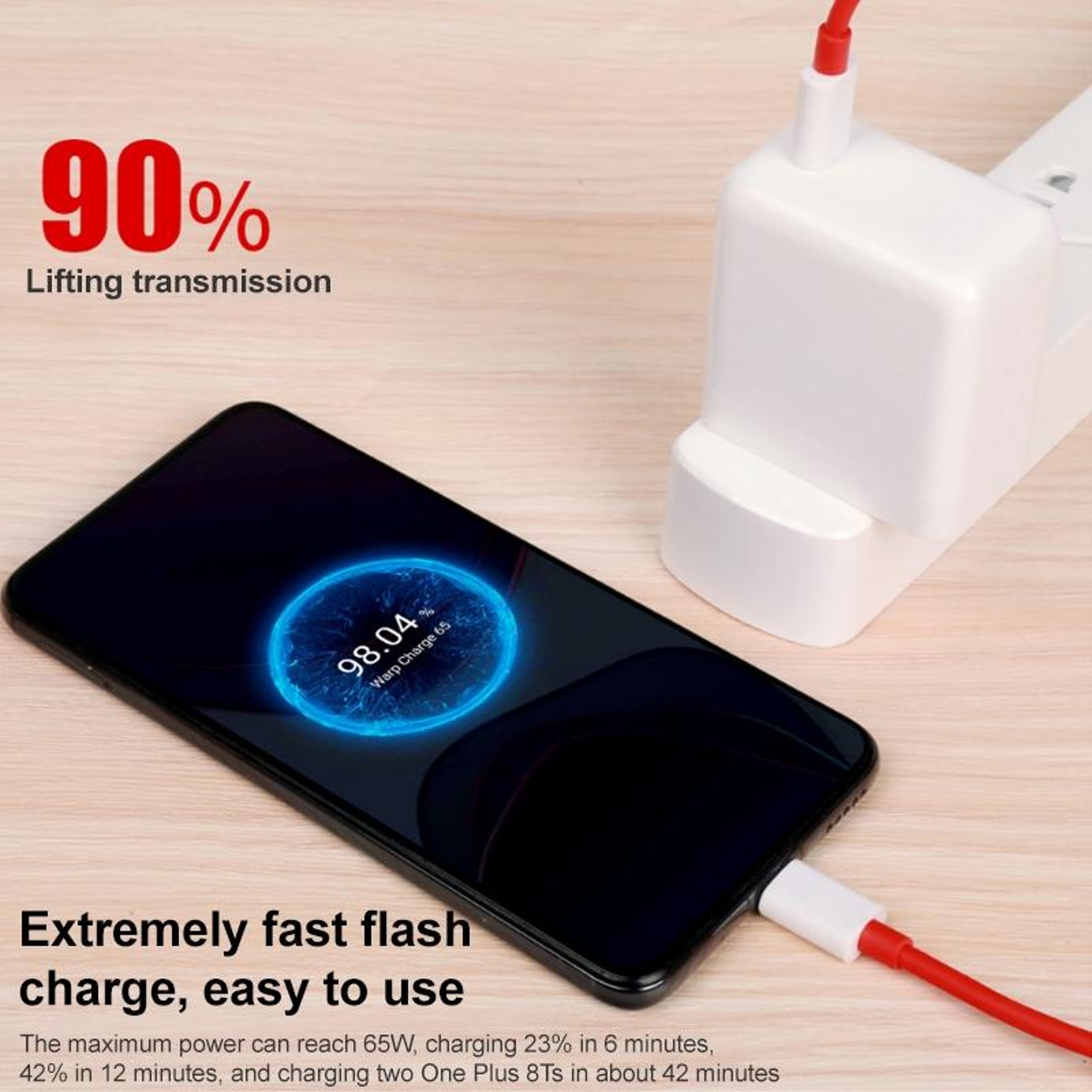 65W Warp Charger For OnePlus 9 USB C Fast Charger With 15m Warp Charging Cable 2