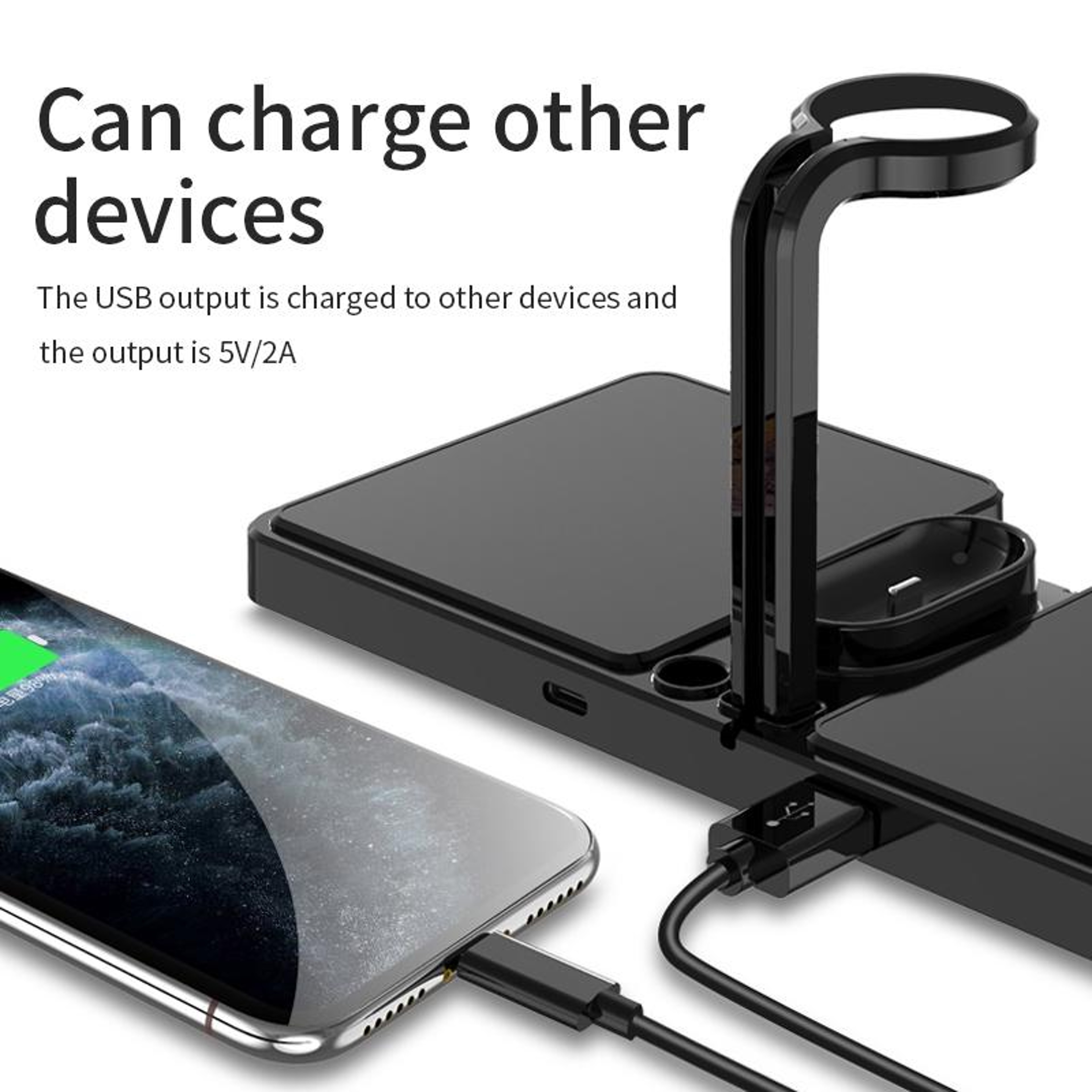 K04 4 in 1 Wireless Charging Station 10W Qi Charger for Phone iWatch AirPods White – view 7