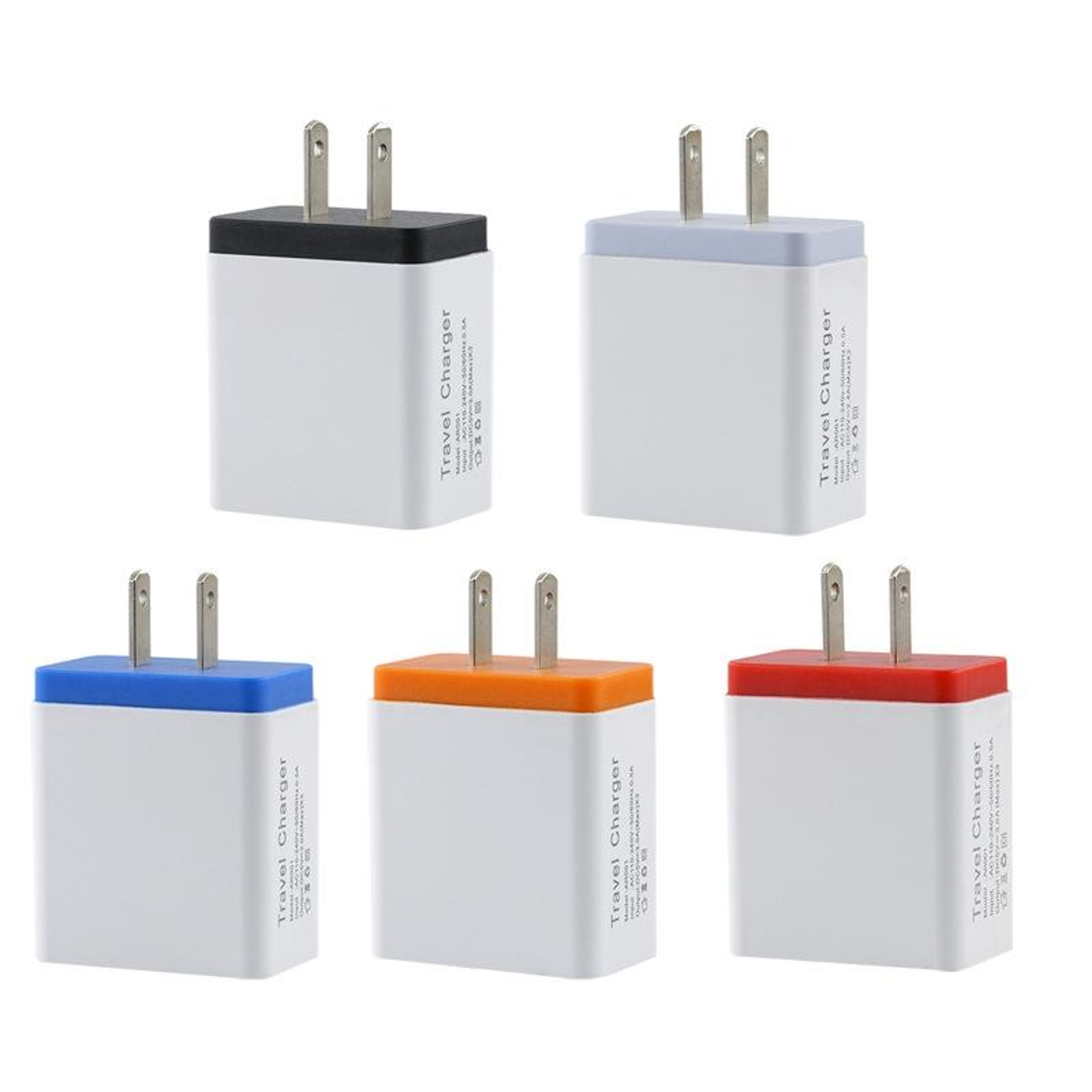 2A 3 USB Travel Phone Charger with US Plug Black USB Wall Charger – view 3
