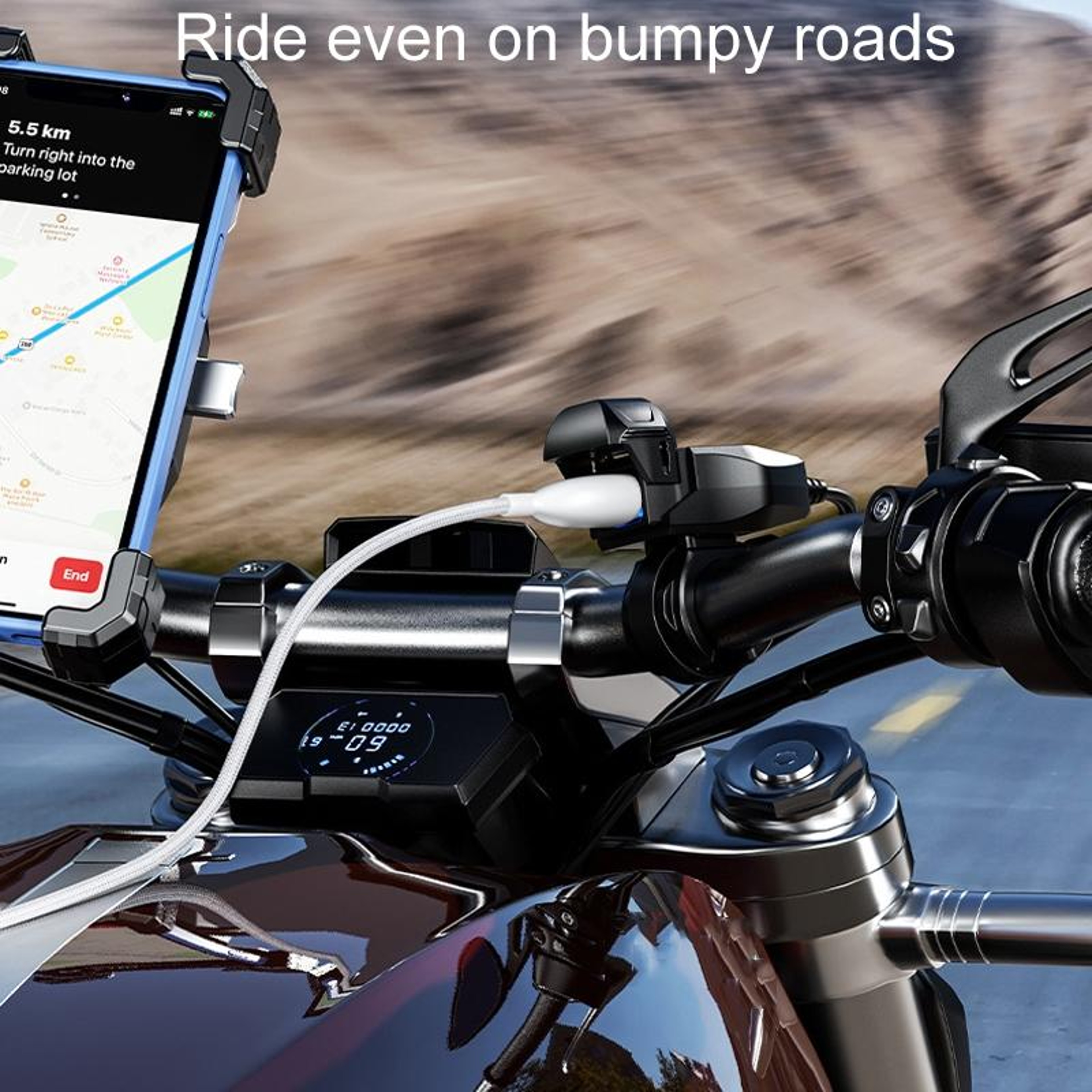 Kewig Motorcycle Phone Charger Waterproof USB Fast Charging Stand B10A 6