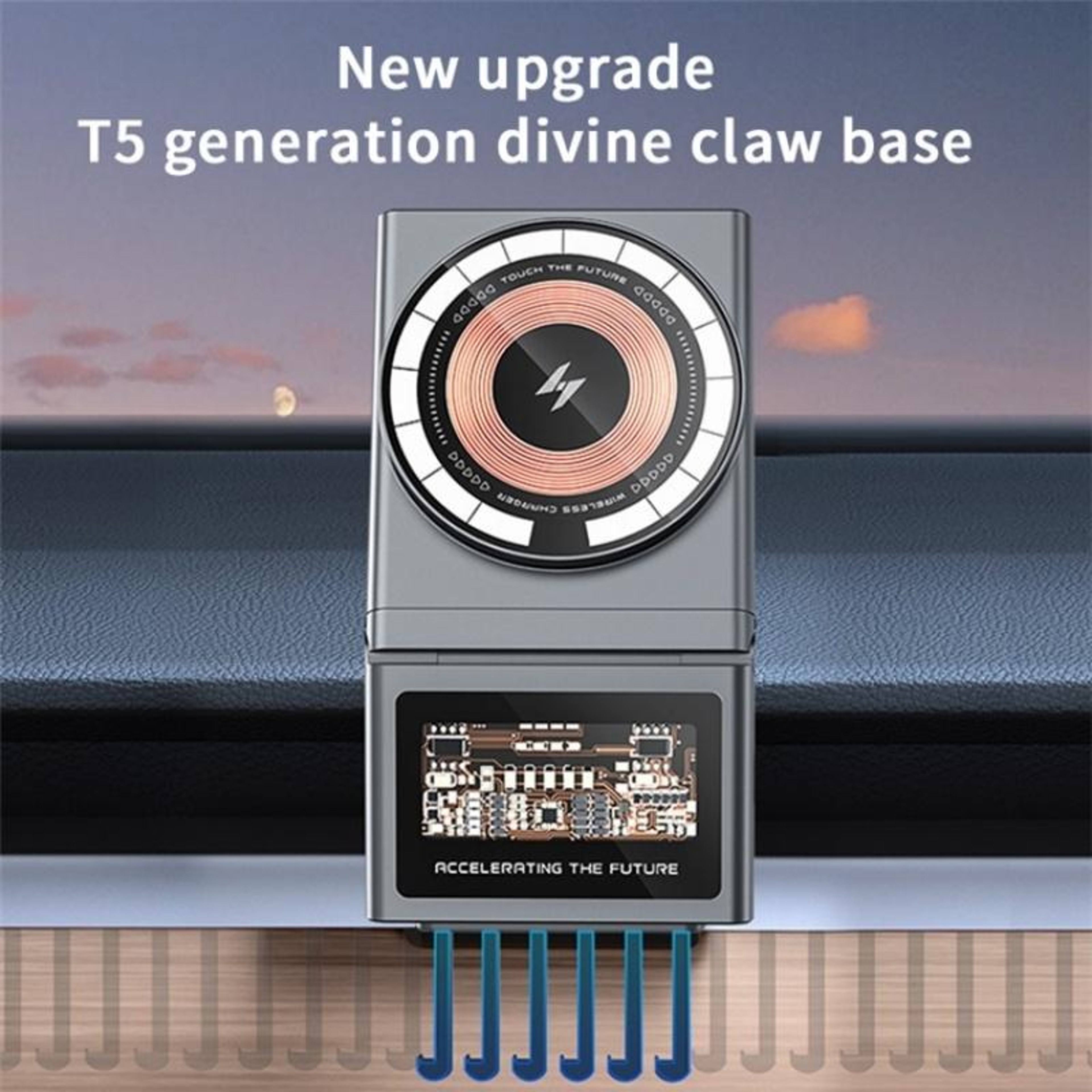 A7 Transparent 15W Magnetic Wireless Charger Dock For Tesla Model 3 Y 2