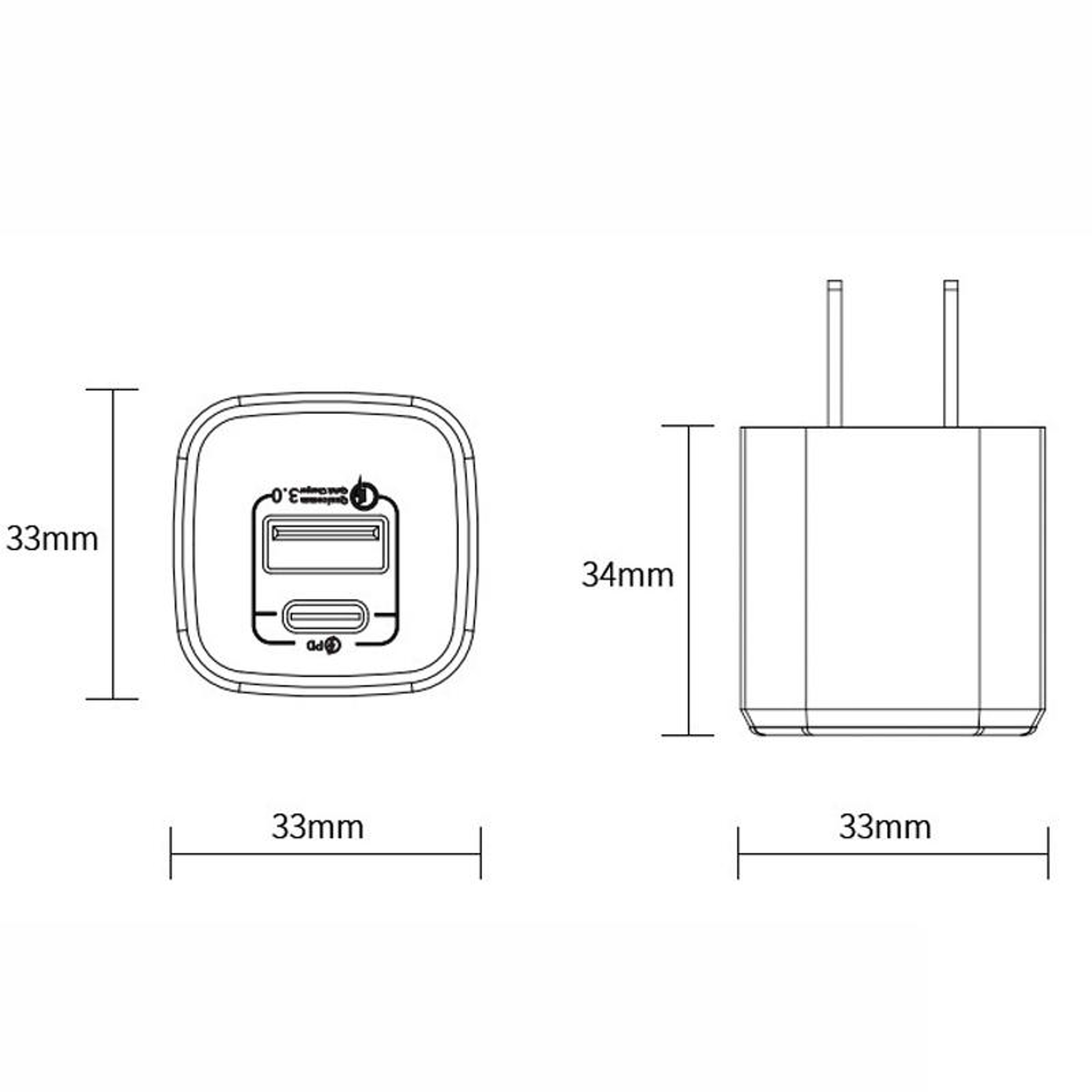 20W Fast Charger USB C Wall Charger Dual Port PD QC Portable Travel Adapter 1