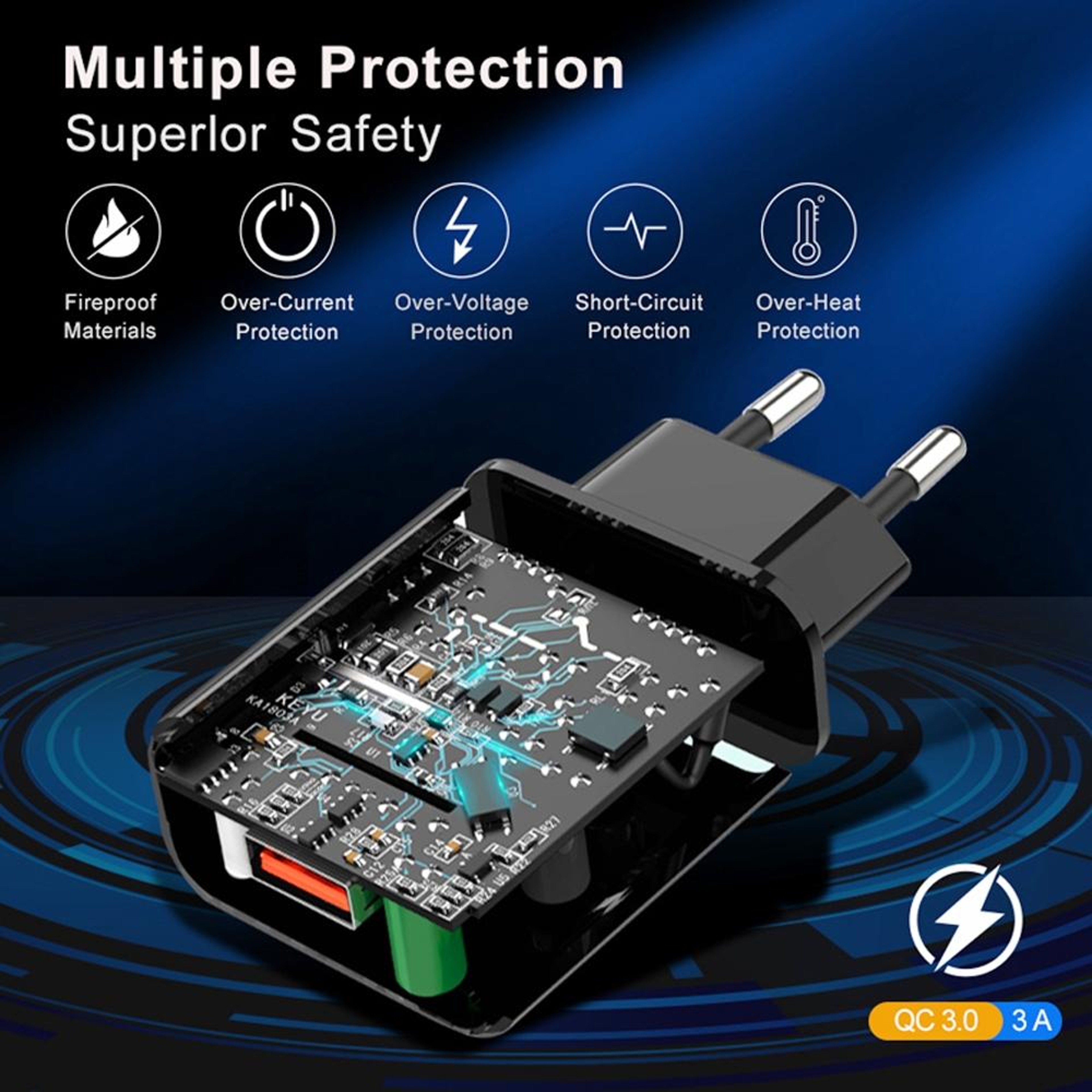 Mini QC 30 Charger 18W USB Wall Charger For Phones  Tablets Universal Fast Charging US Plug 5
