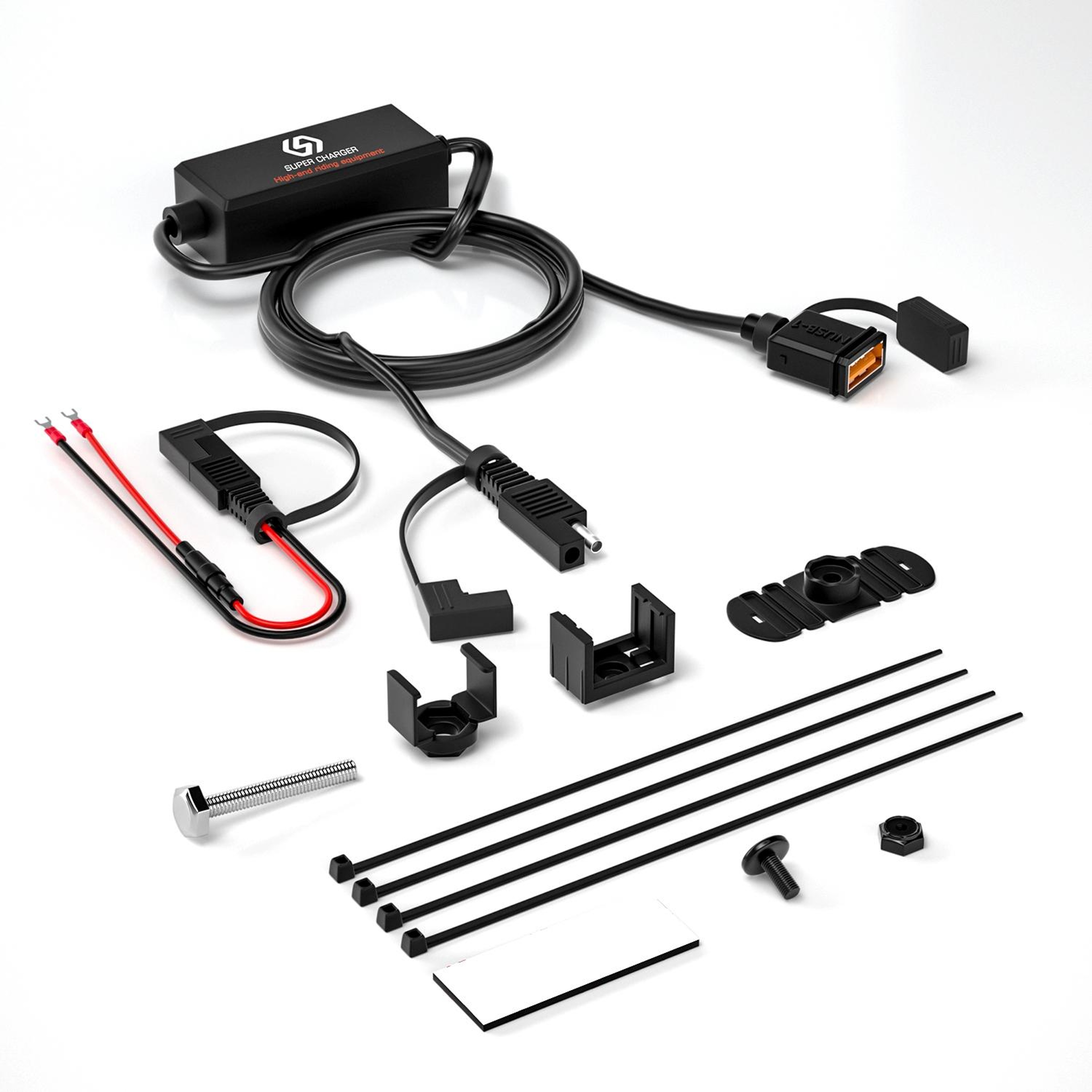 WUPP CS1186B1 Motorcycle USB Charger SAE QC 30 Fast Charging Waterproof USB Port 1