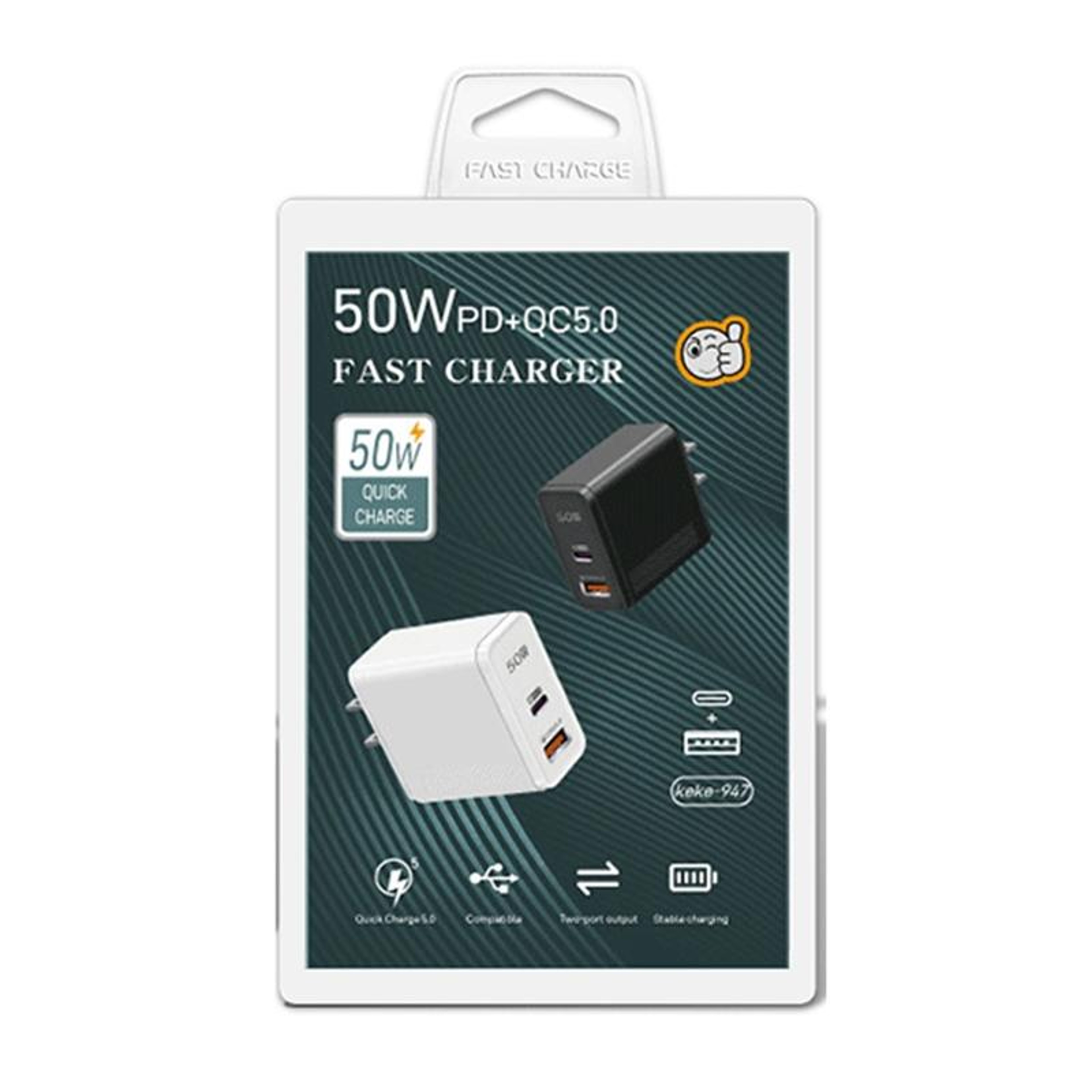 25W USB C Charger With PD Fast Charging  QC50 Dual Port Wall Charger US Plug 8
