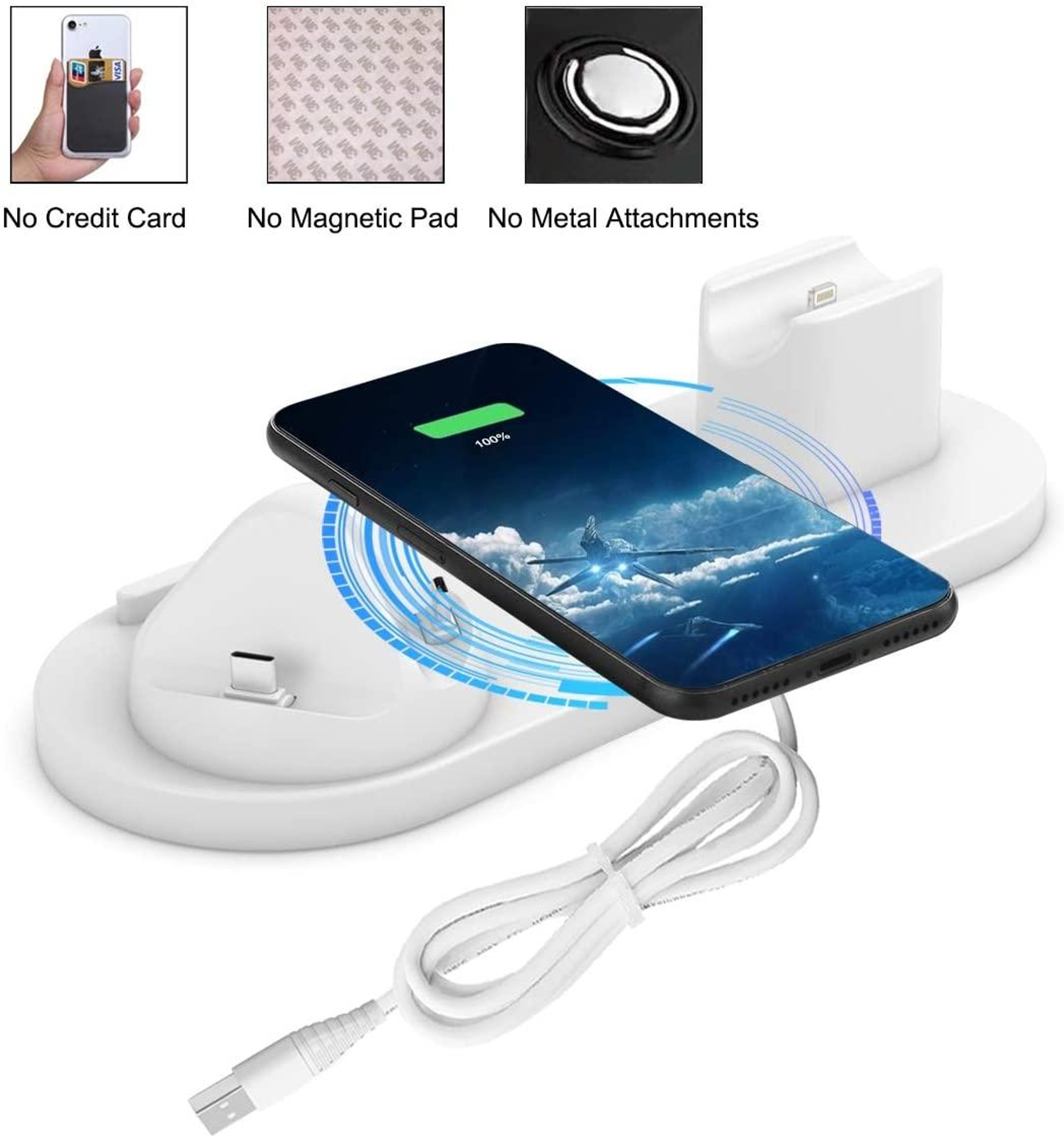 6 in 1 Wireless Charger Station for iPhone Apple Watch AirPods and Android Phones with Rotating Charging Dock – view 6