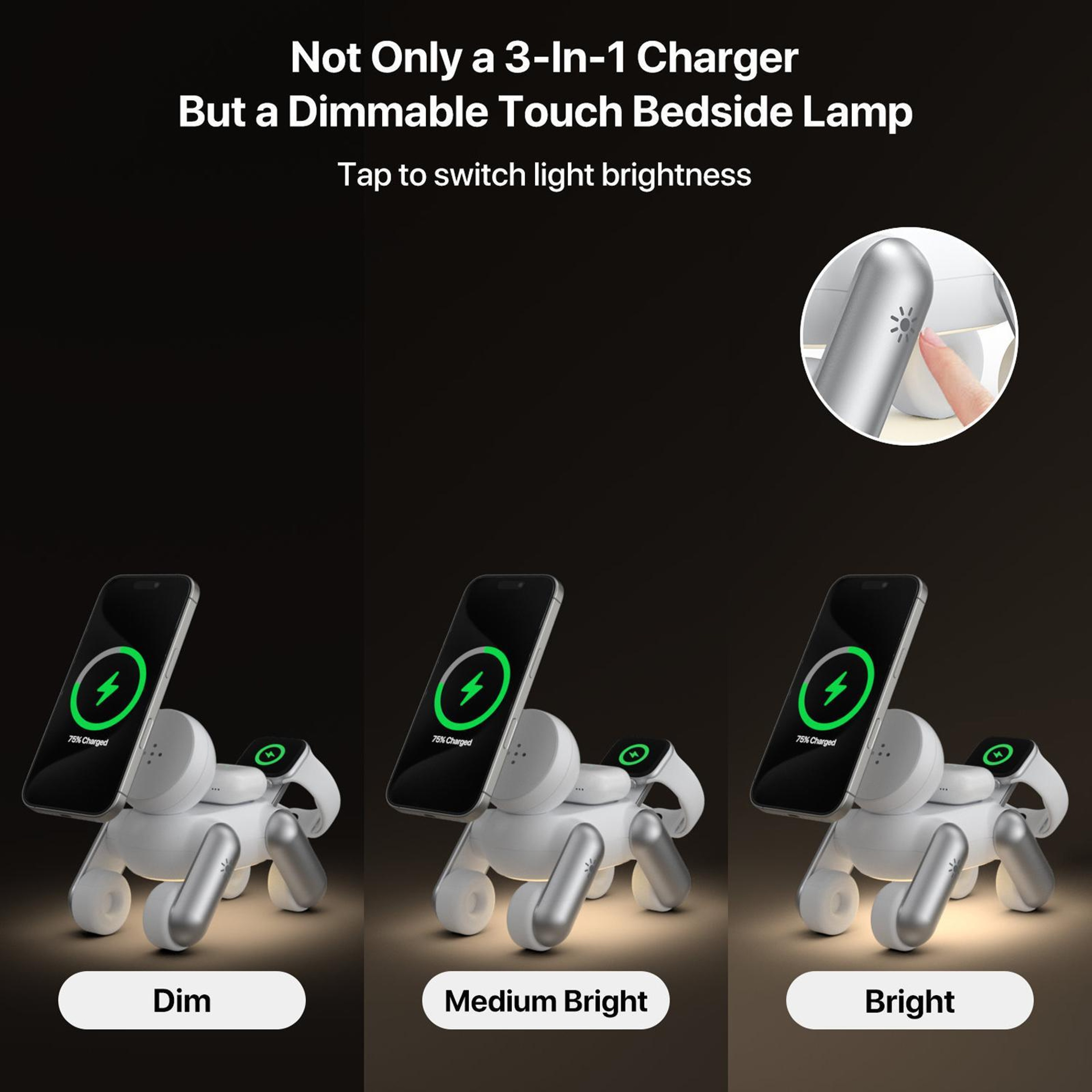 Puppy 3 in 1 Wireless Charger Magnetic Charging Station for iPhone Apple Watch AirPods – view 8