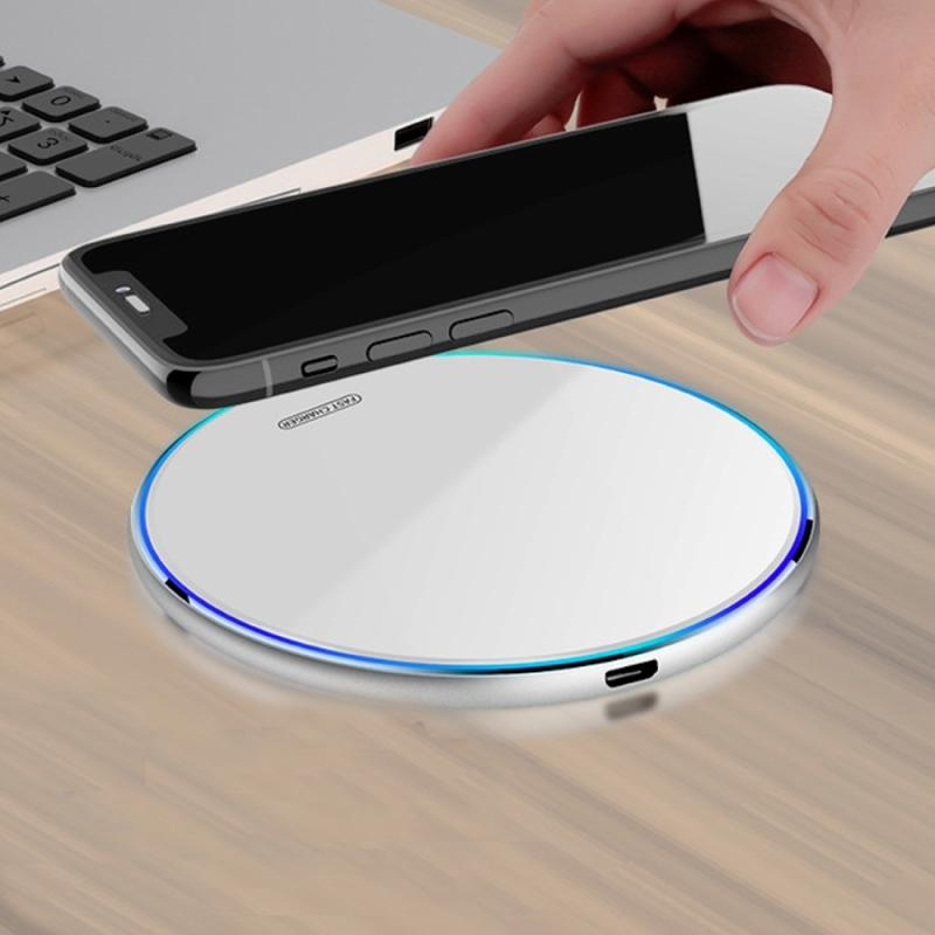 X8 15W Wireless Charger Qi Wireless Charging Pad with Acrylic Mirror Finish – view 1