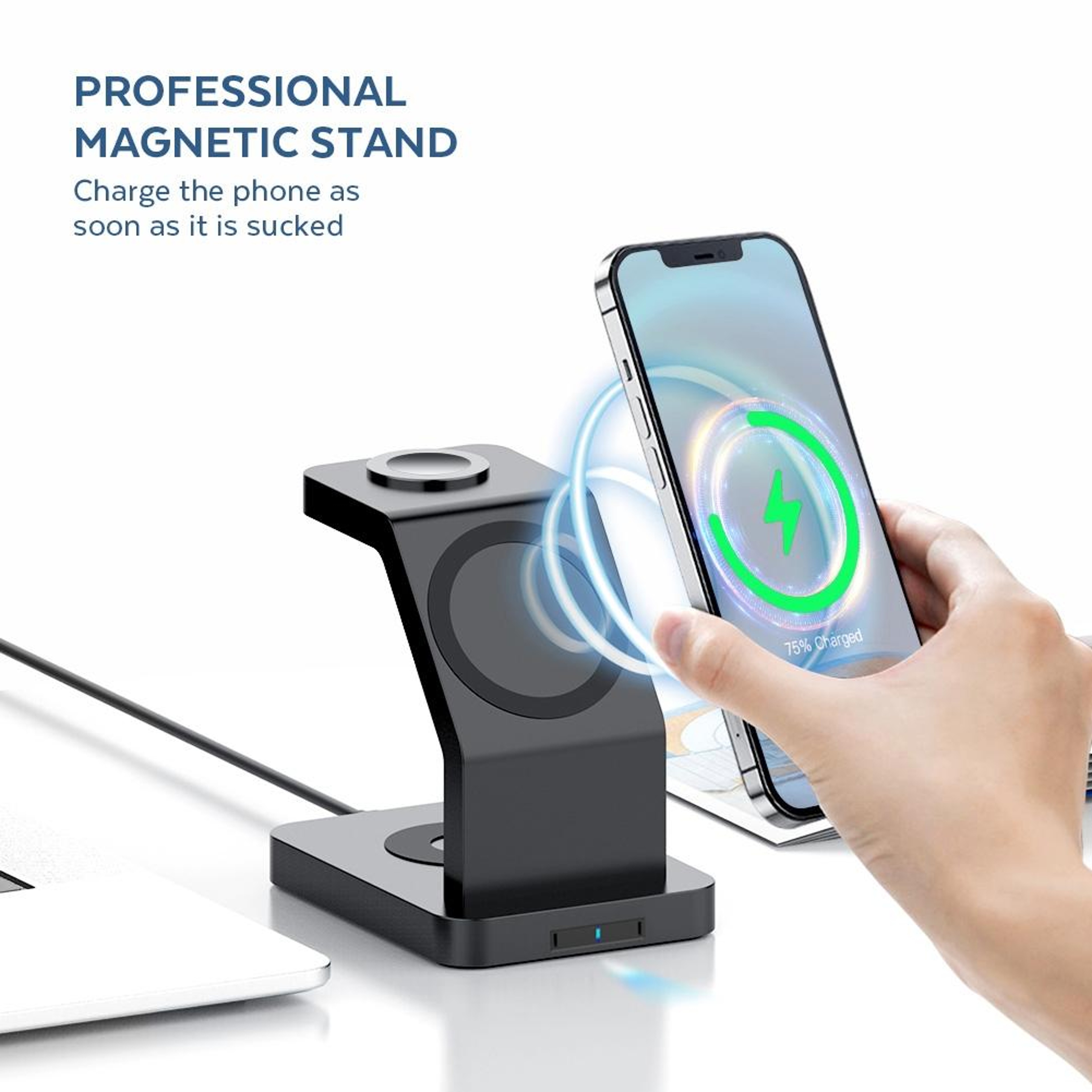 S6 3 in 1 Wireless Charger Magnetic Wireless Charging Station for iPhone Apple Watch AirPods – view 4