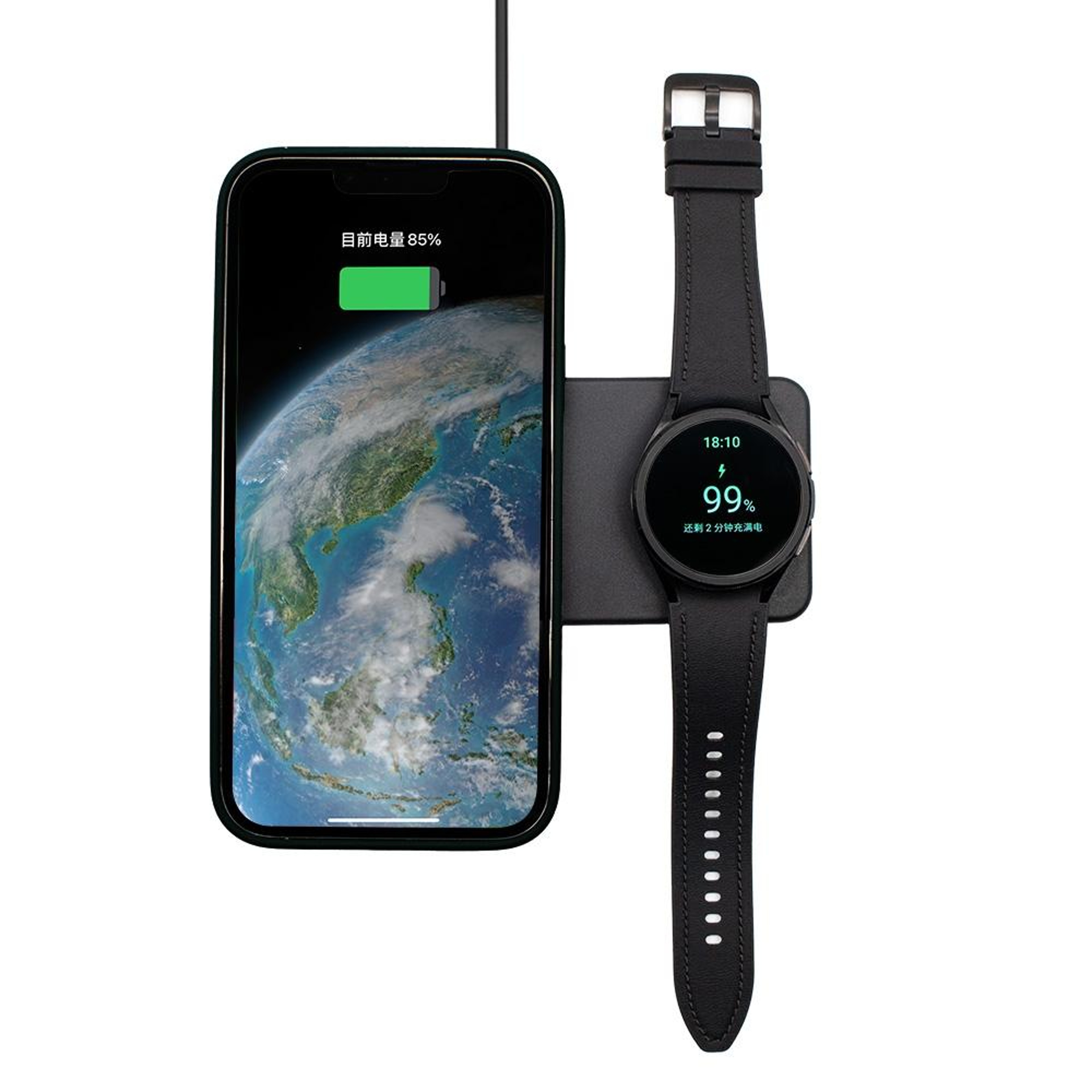 2 in 1 Magnetic Wireless Charger Charging Station for Phone Watch and Earbuds – view 4