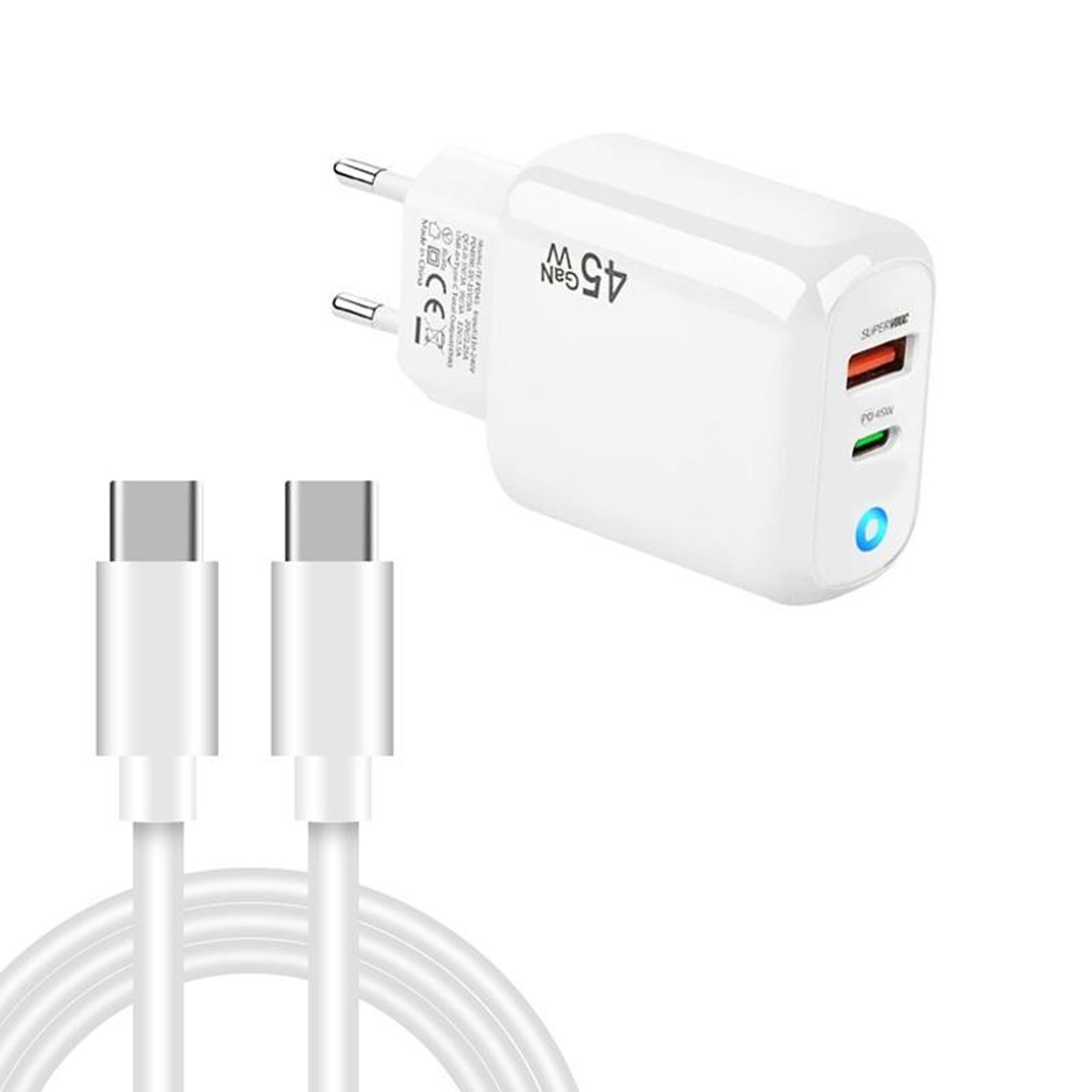 TE-PD45 45W GaN Charger USB C PD Fast Charger with USB A Port and 60W USB C Cable – view 9