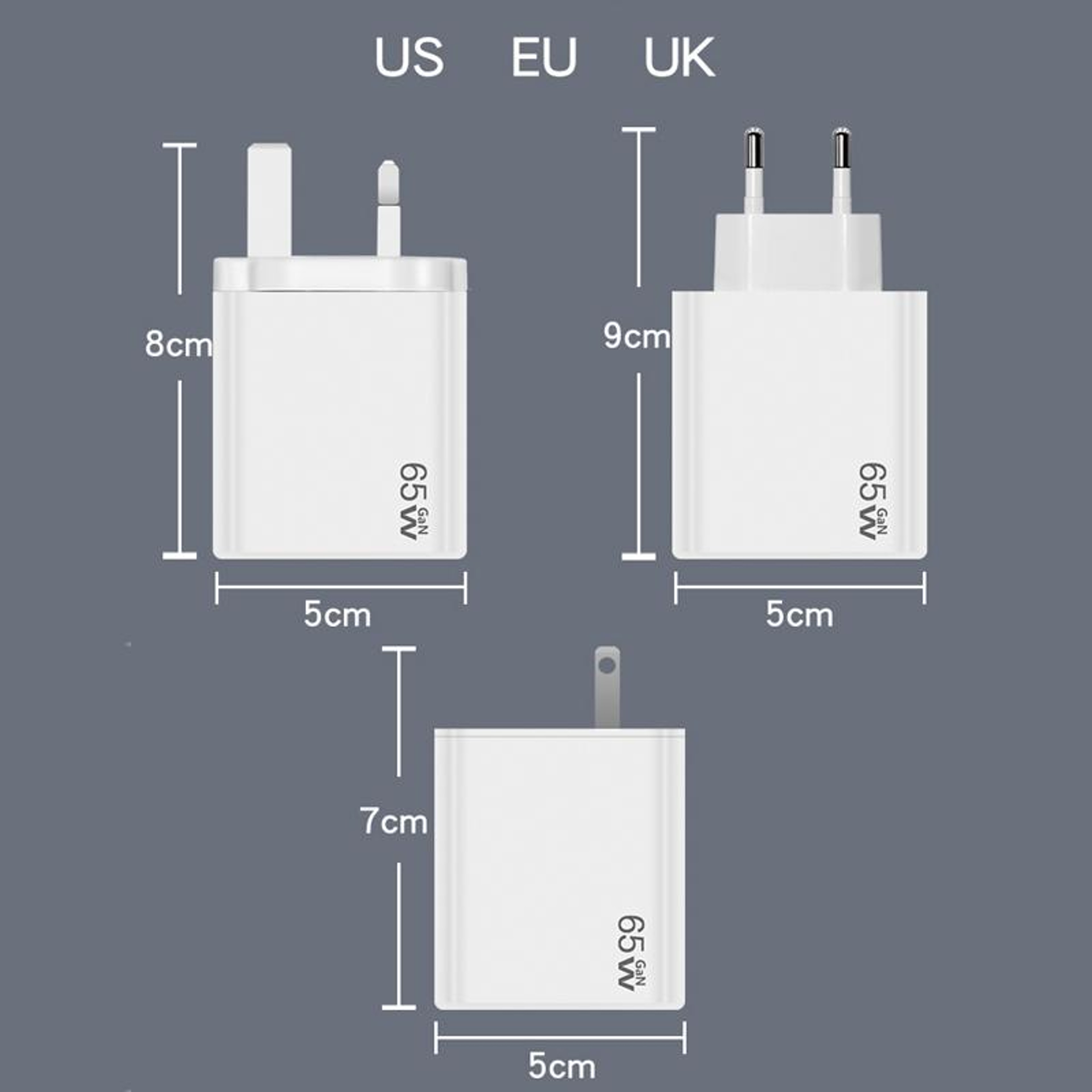 GaN 48W Fast Charger USB C PD Charger Dual Port USB A Wall Adapter US Plug 4