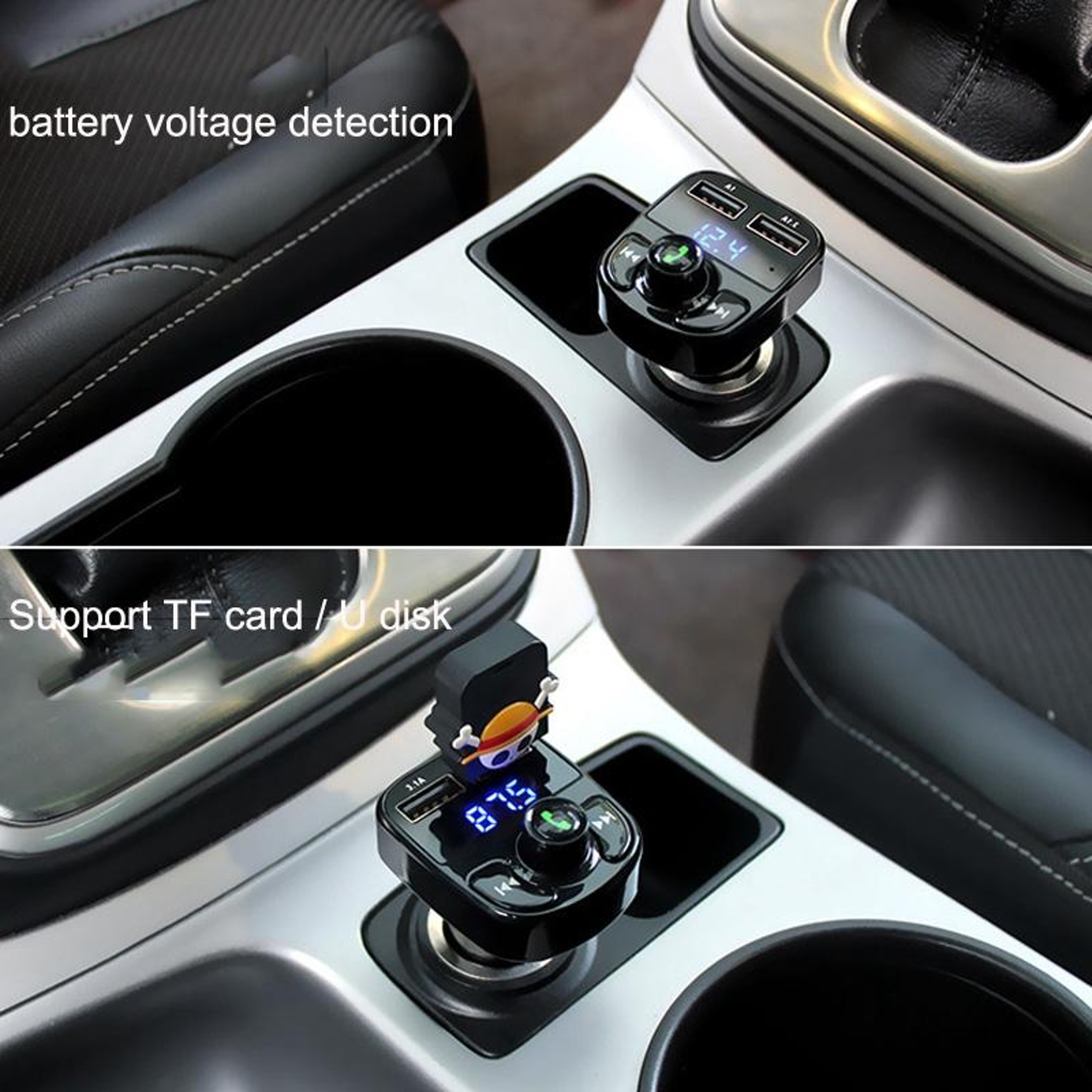 HY82 Bluetooth FM Transmitter Dual USB Car Charger MP3 Player With Hands Free Calling Fast Charging 5