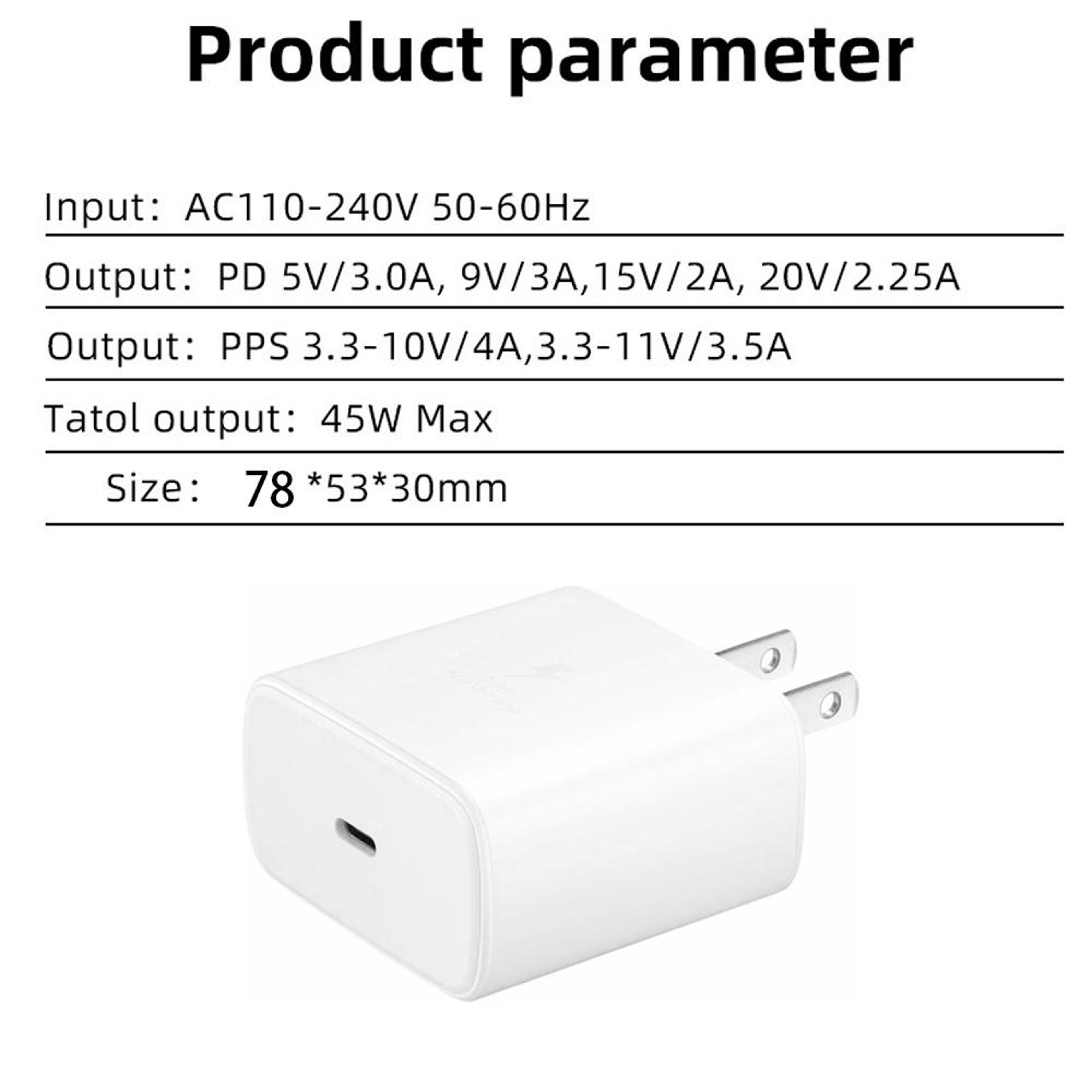 M135 45W USB C Charger PD PPS Fast Charger Type C Wall Adapter For Samsung US Plug 8
