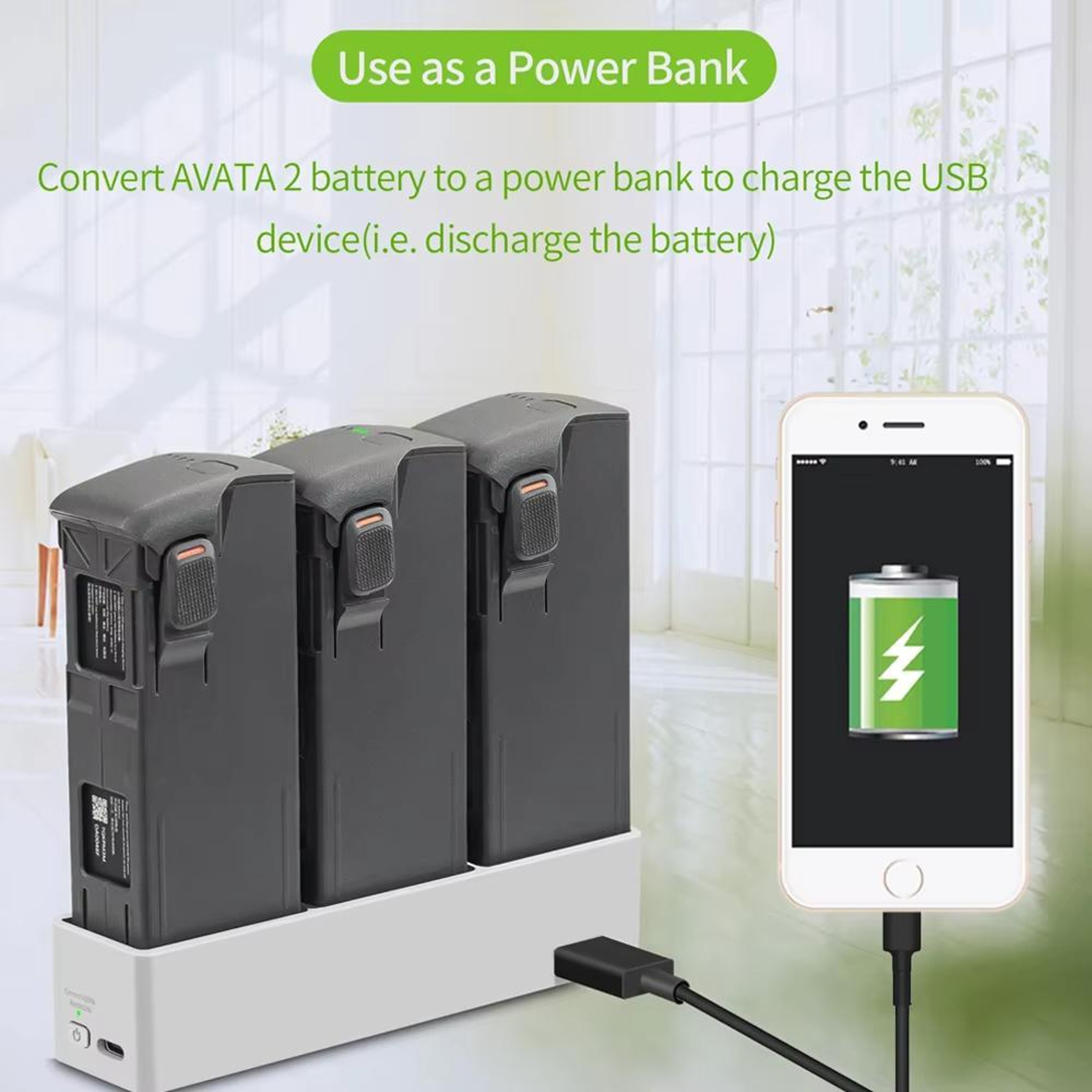 DJI Avata 2 Battery Charger PD 65W 3 Slot Charging Hub with Storage Mode – view 7