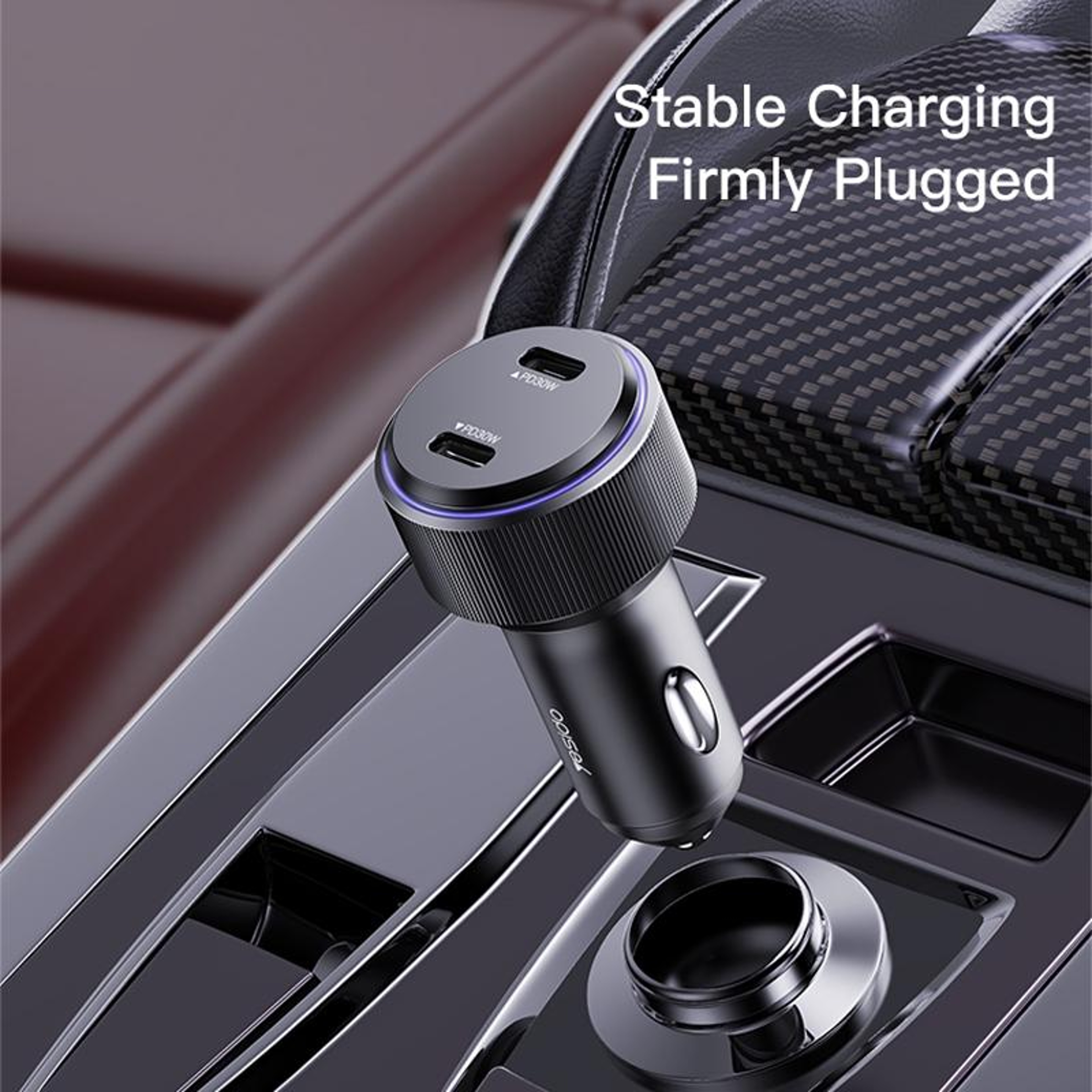 Yesido Y48 60W Car Charger Dual USB C Car Charger PD Fast Charging Adapter 10