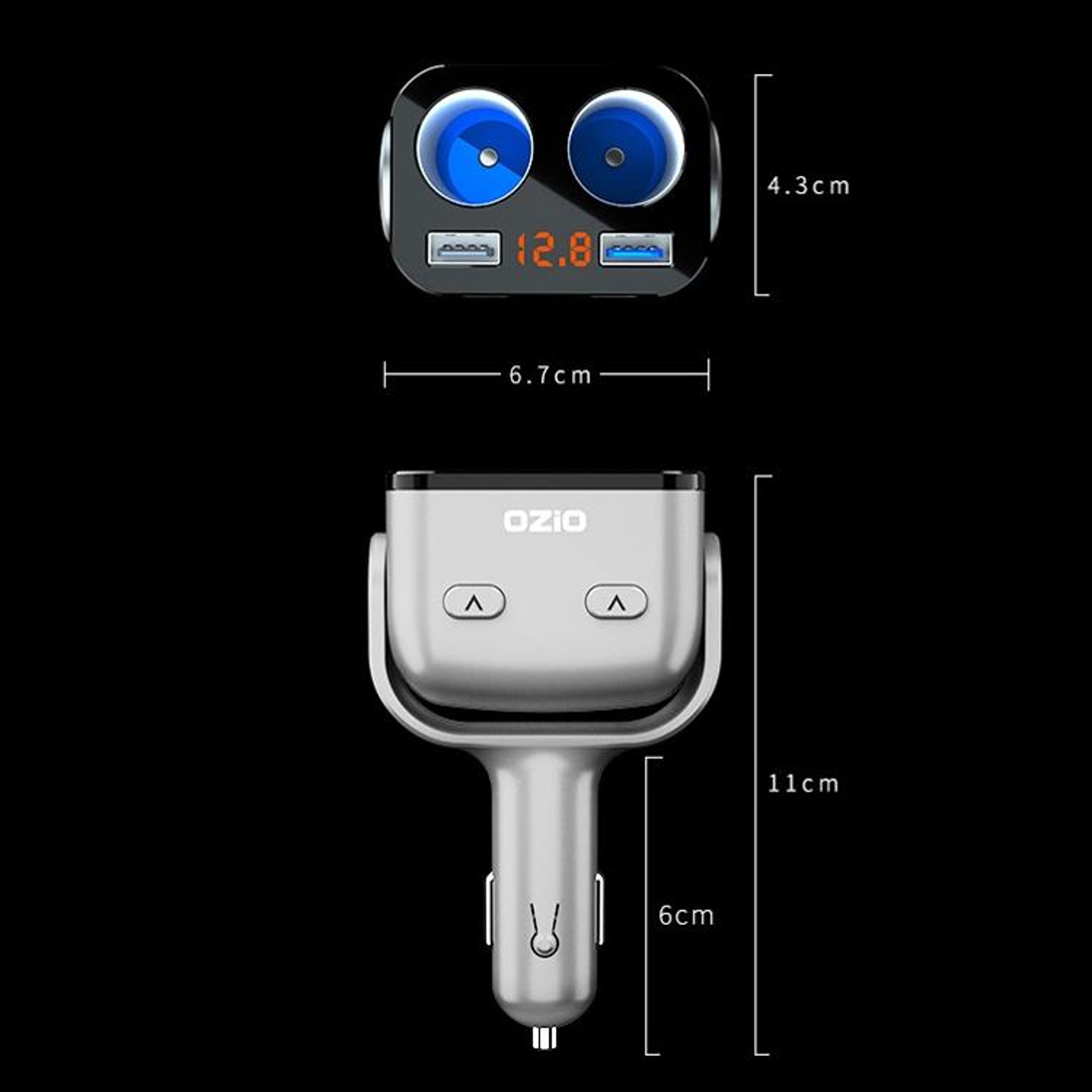 Ozio USB Car Charger QC30 Dual USB Cigarette Lighter Adapter 12V 24V Fast Charger Y34Q 2