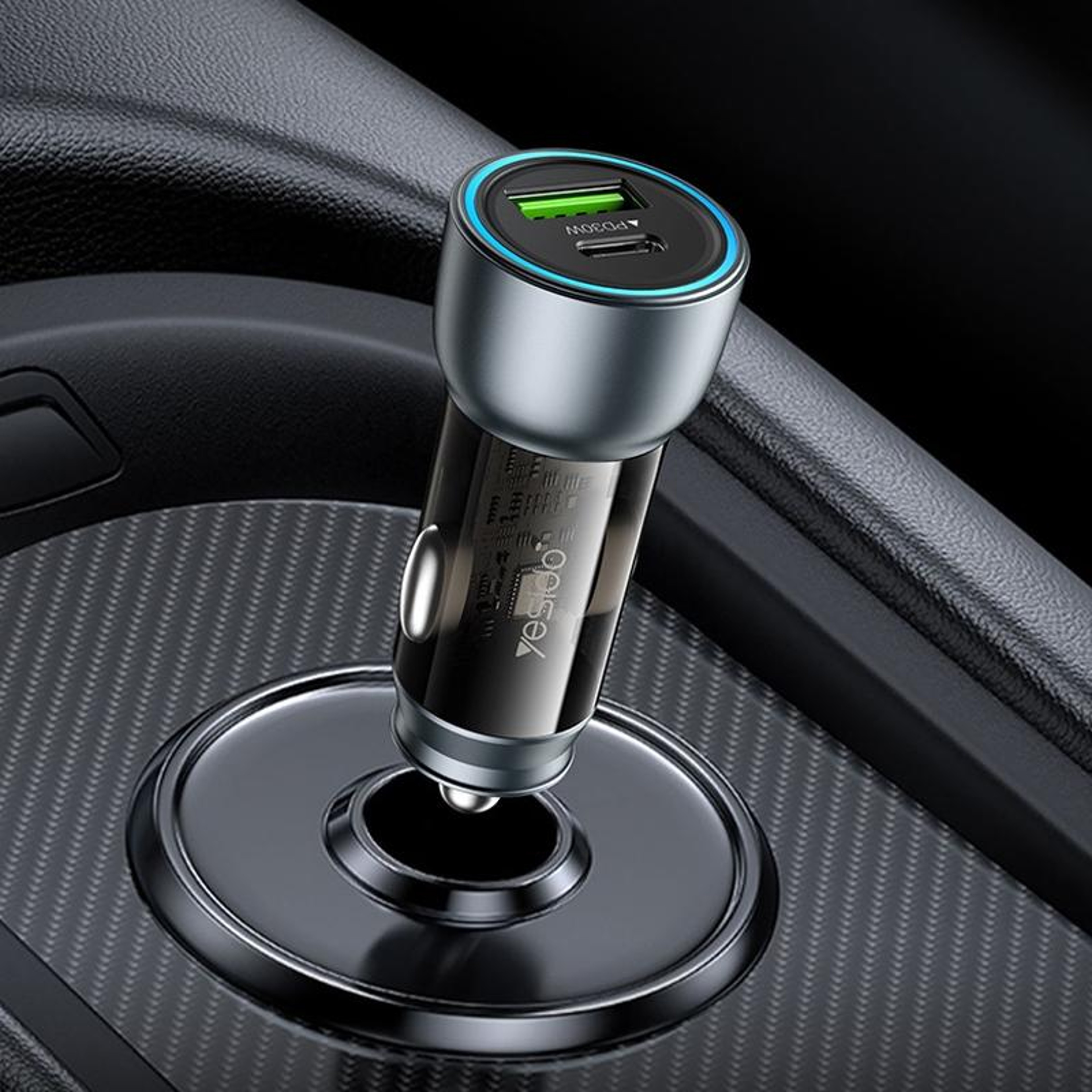 Yesido Y49 30W USB C Car Charger Dual Port PD QC30 Fast Charging Adapter 0