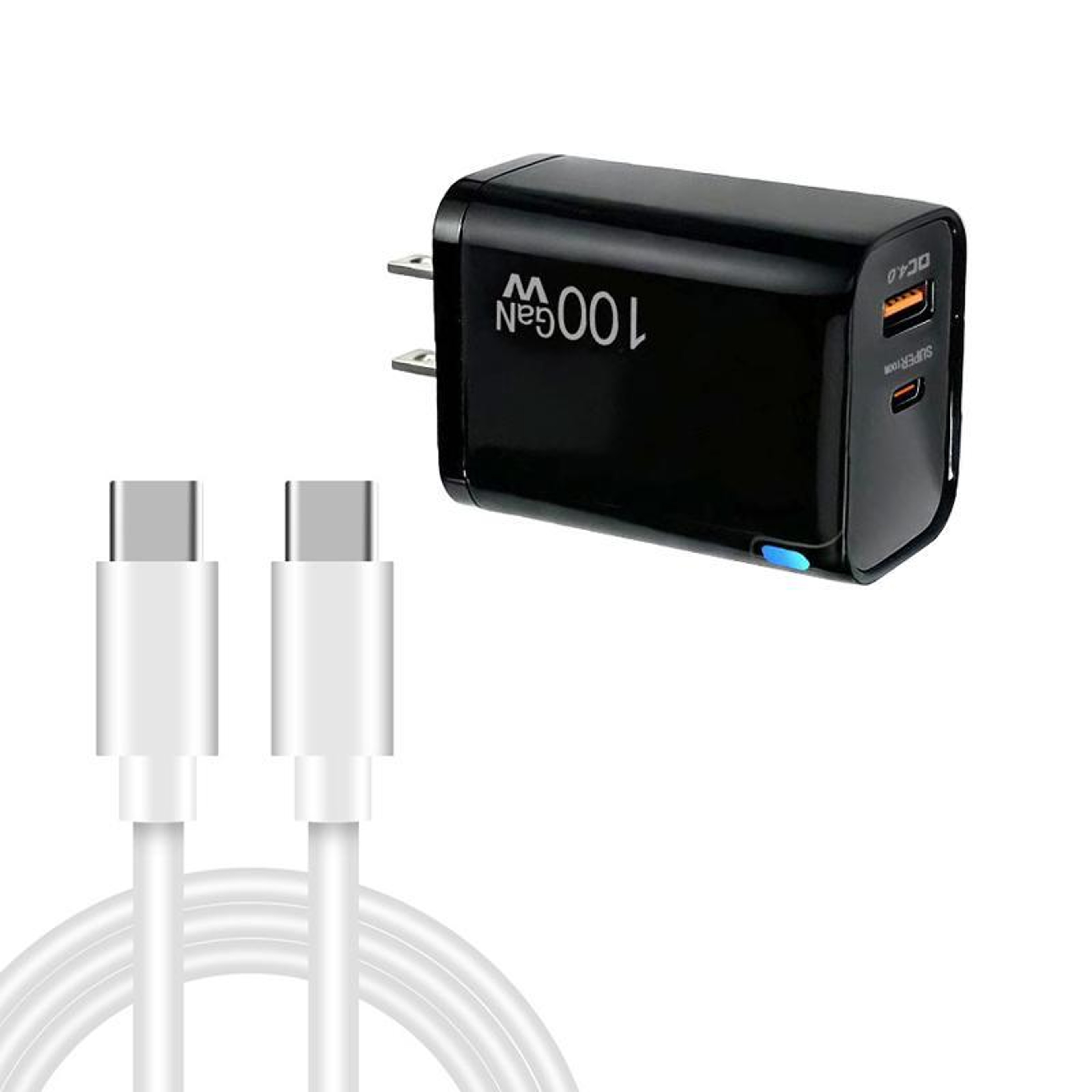 PD47 100W GaN Charger USB C Fast Charger With QC30 USB Port And 60W USB C Cable US Plug 7