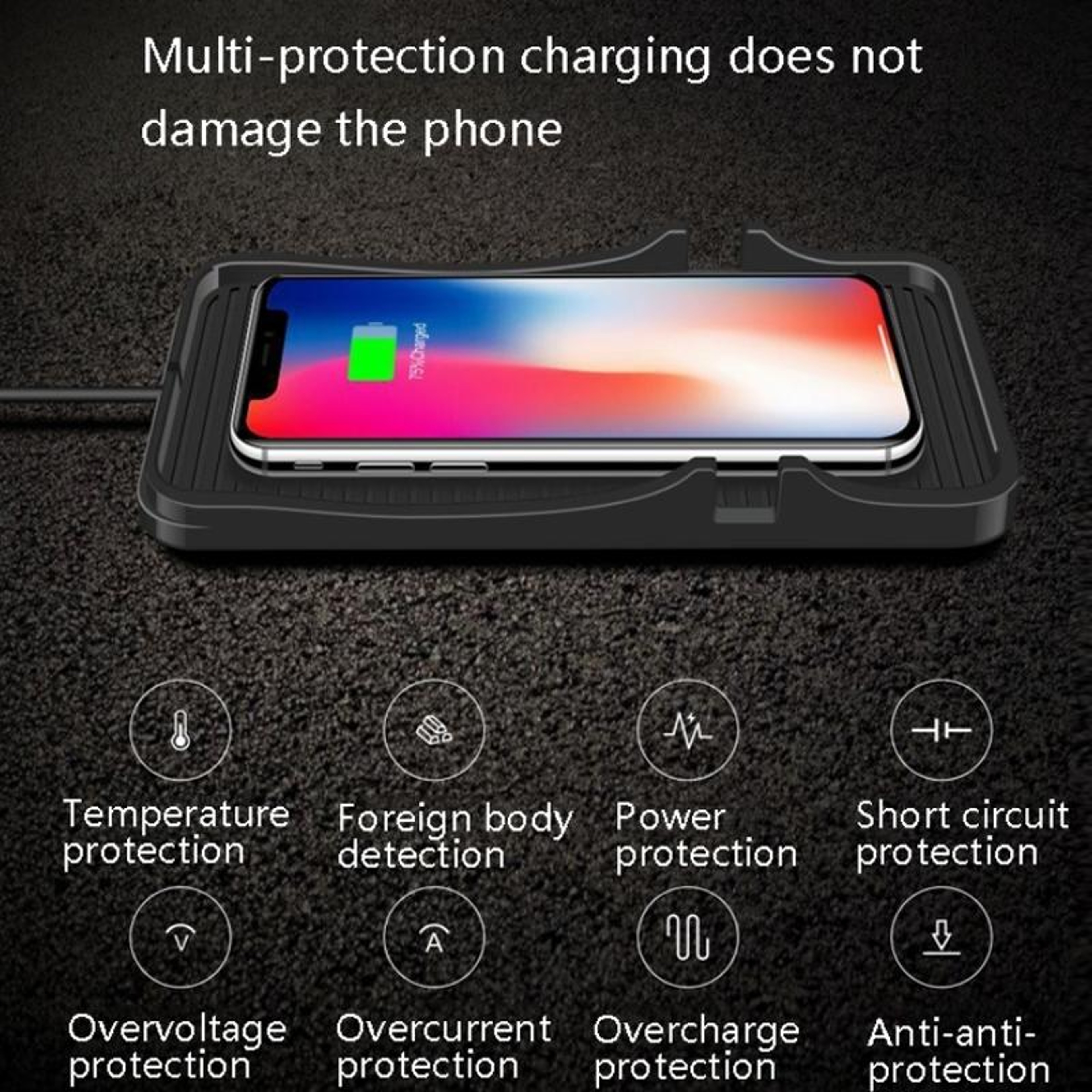 15W Car Wireless Charger Silicone Qi Charging Pad For IPhone Samsung And Android Type C 6