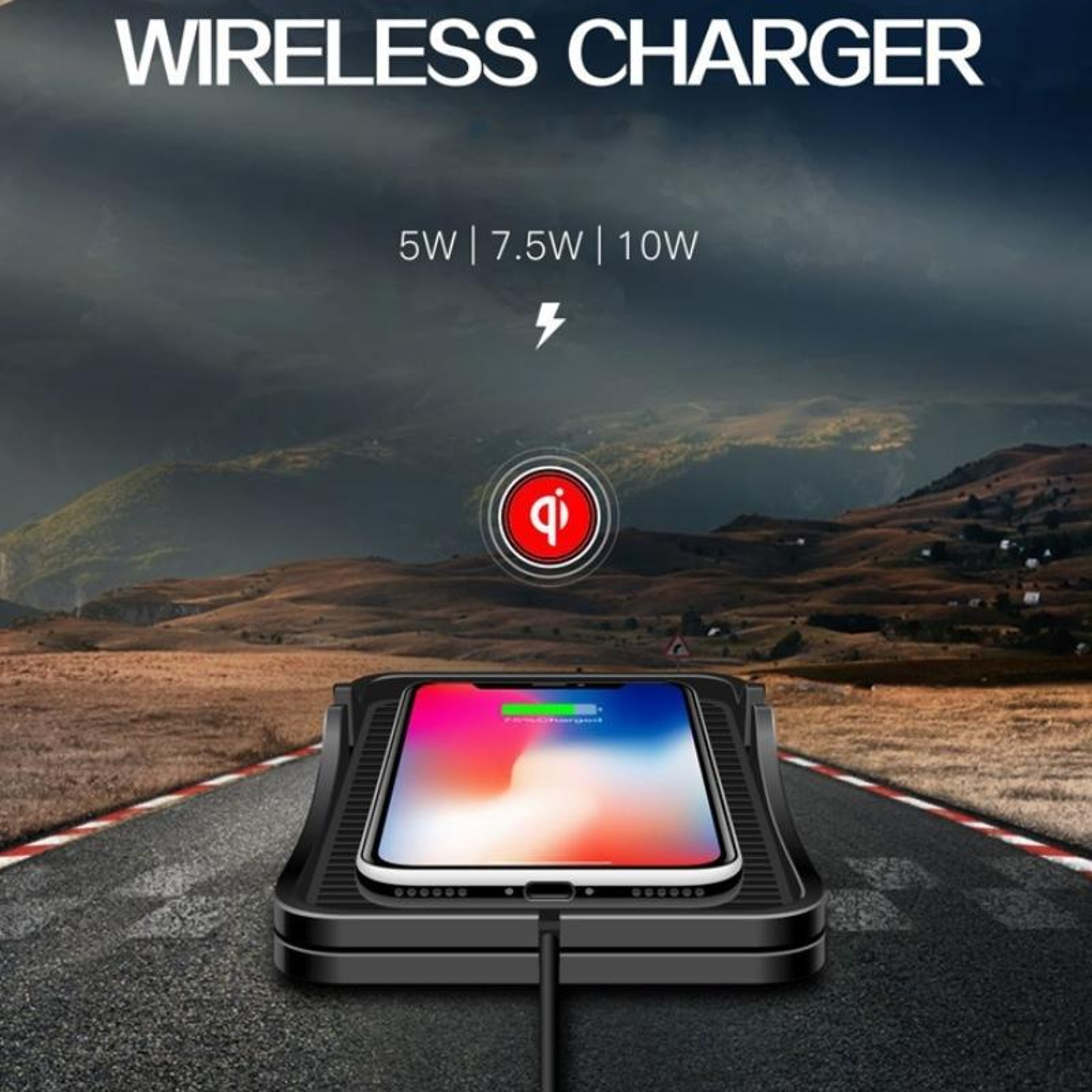 15W Car Wireless Charger Silicone Qi Charging Pad For IPhone Samsung And Android Type C 7