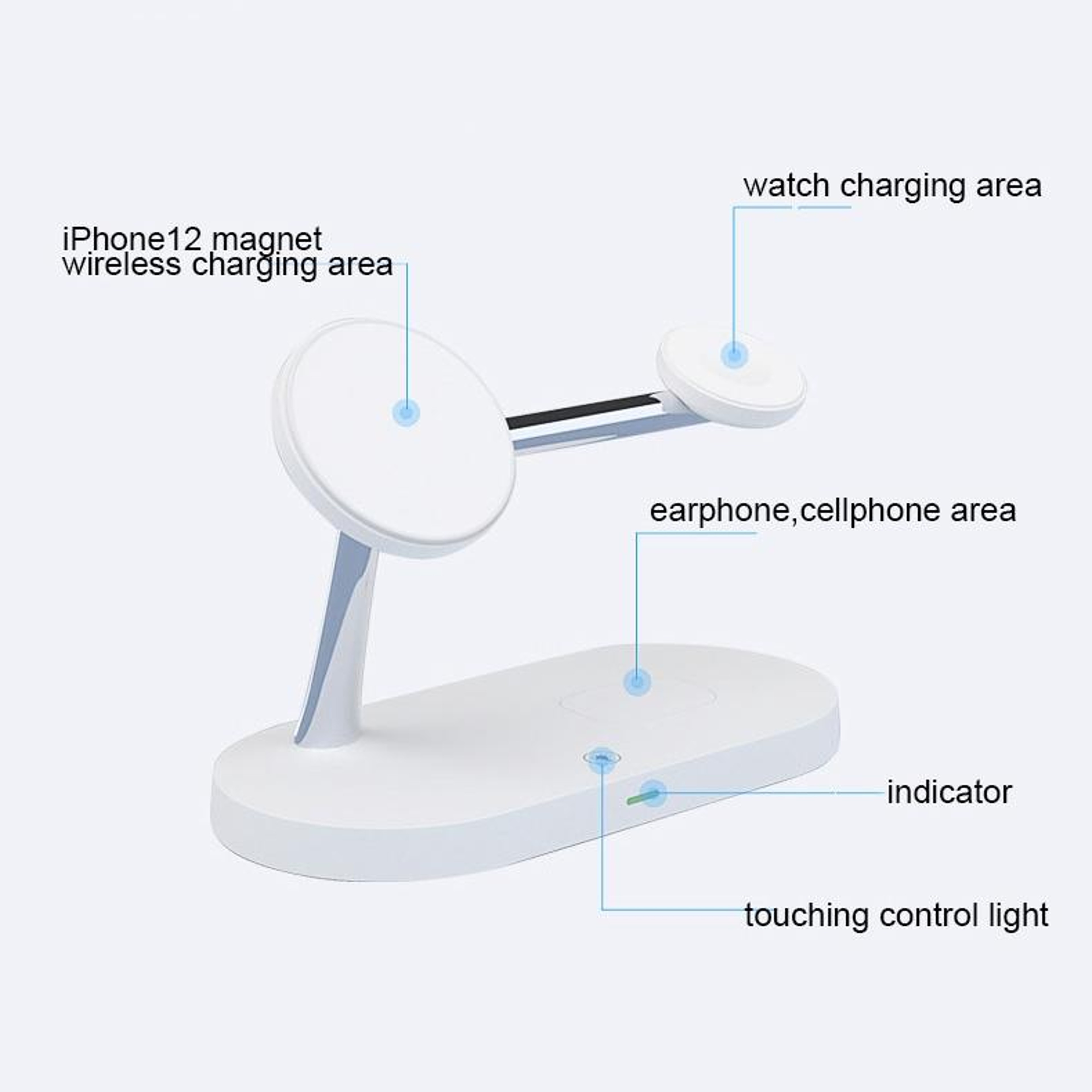 T268 5 in 1 Wireless Charging Station 15W Magnetic Wireless Charger for iPhone Apple Watch and AirPods – view 8