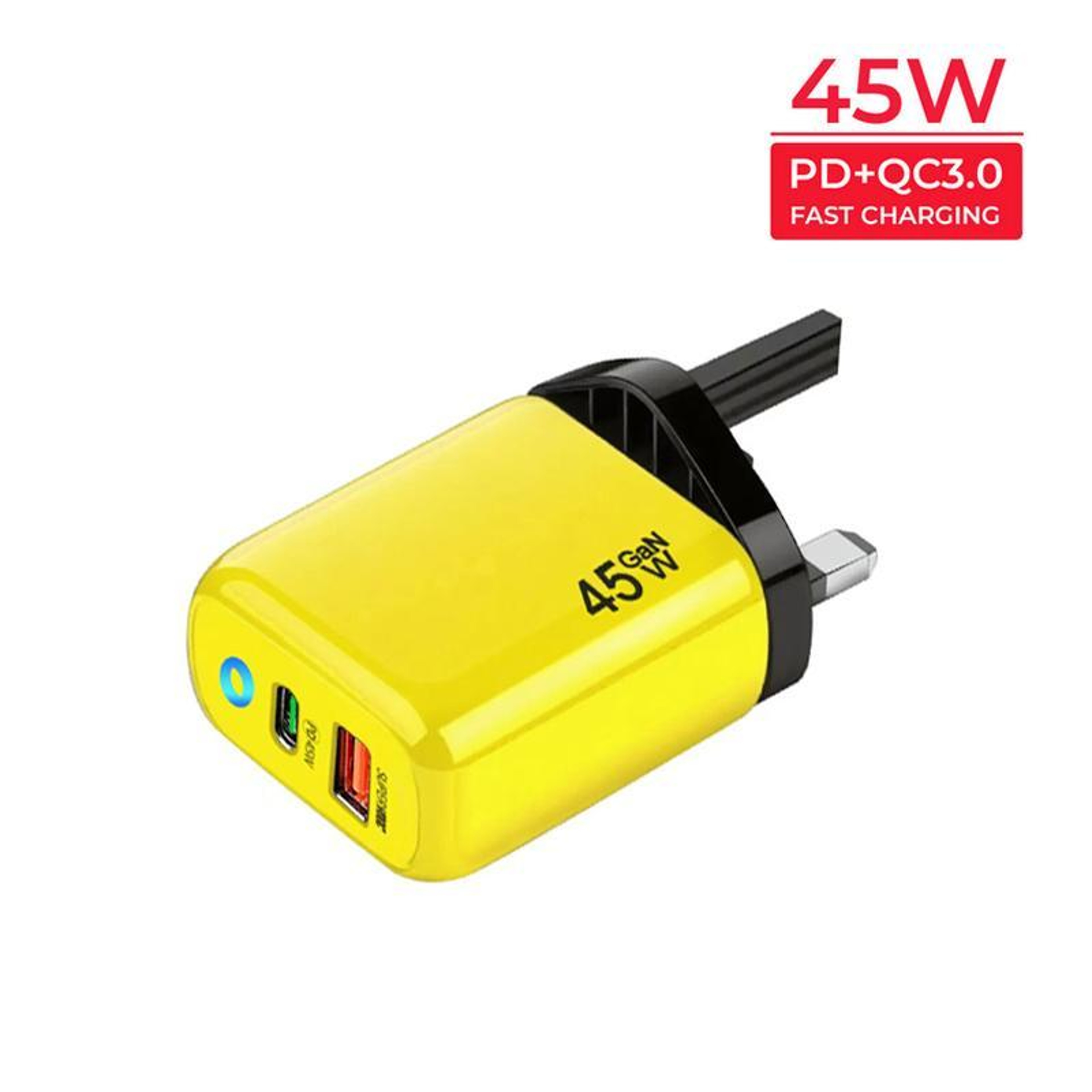 TE-PD45 45W GaN Charger Dual USB-C USB Fast Charger with PD3.0 Cable for Laptop Tablet and Phone – view 2