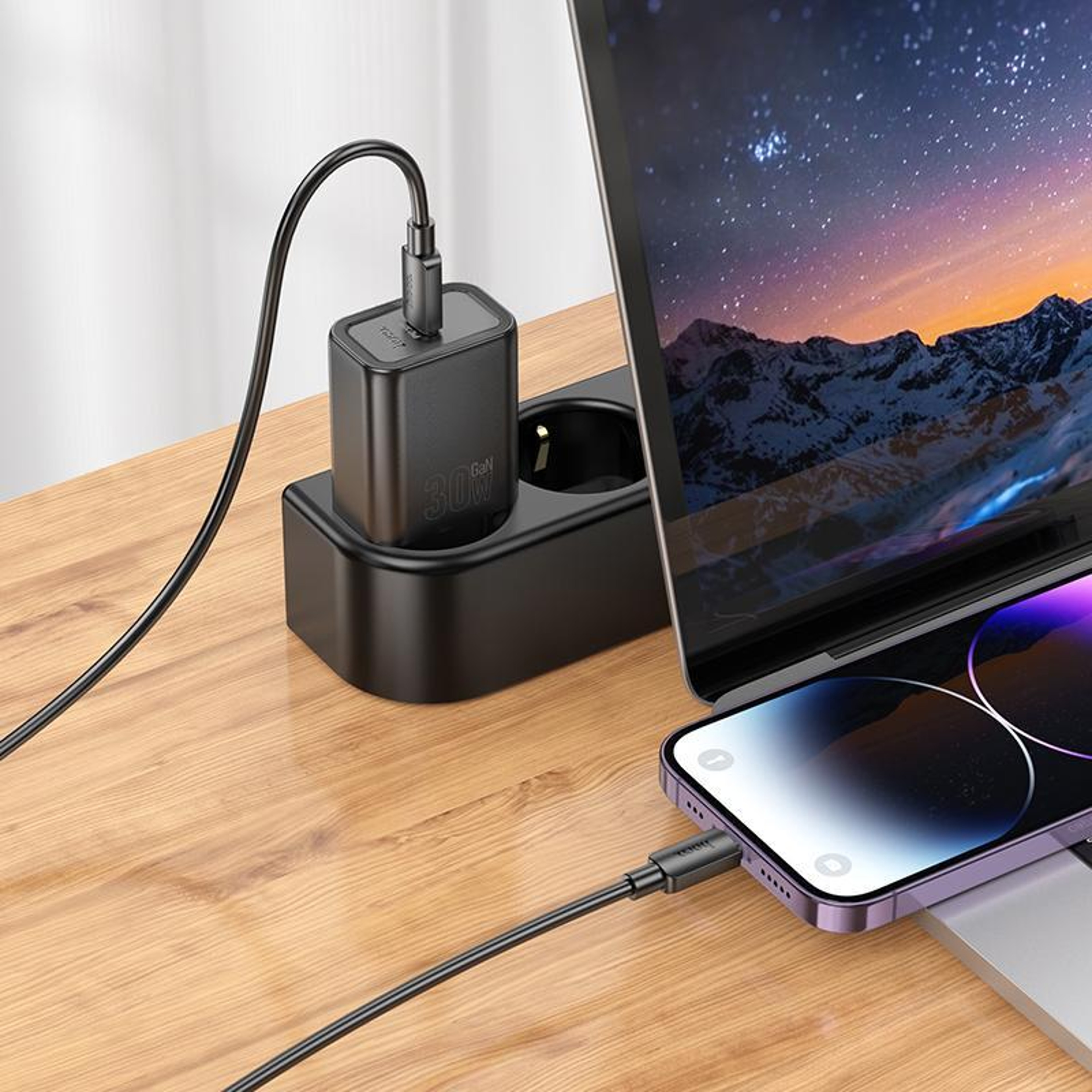 hoco N62 30W USB C Charger with USB C to Lightning Cable Fast PD Wall Charger Set – view 7