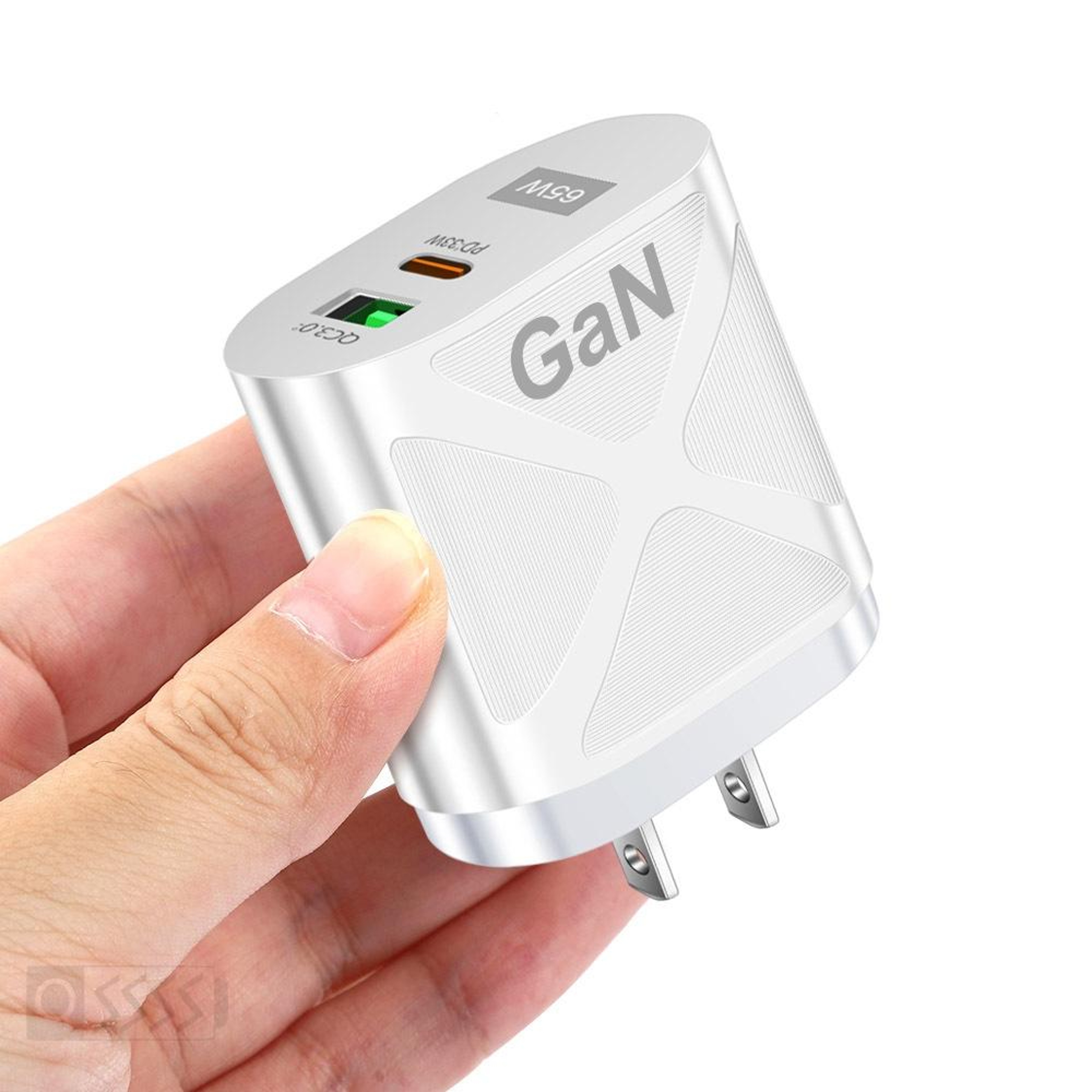 65W GaN Charger USB C Fast Wall Charger With Dual USB Type C PD 30 QC 30 Power Adapter US Plug 9